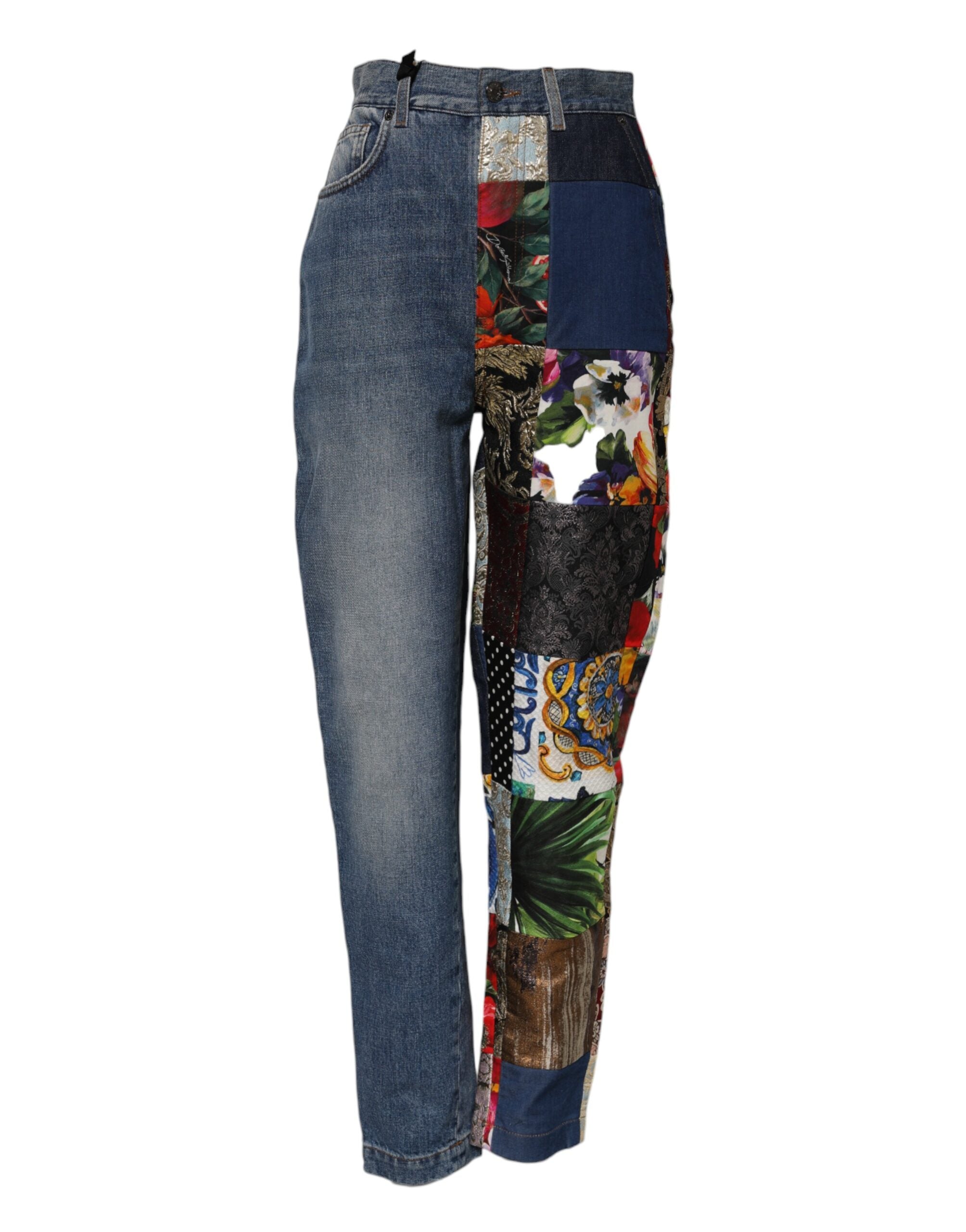 Dolce & Gabbana Blue AMBER Patchwork High-Waisted Denim Jeans-2