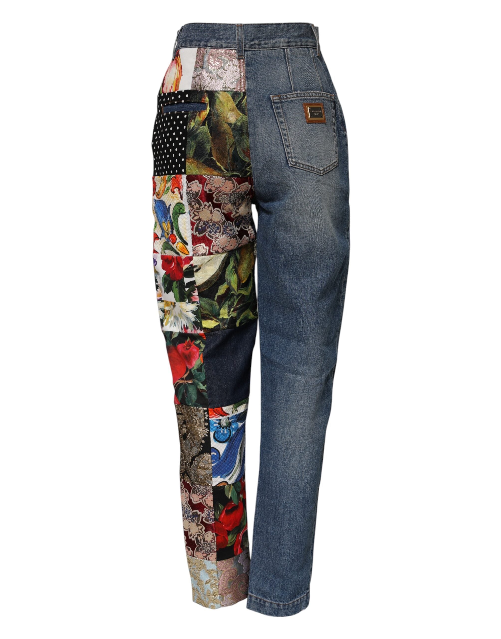 Dolce & Gabbana Blue AMBER Patchwork High-Waisted Denim Jeans-3