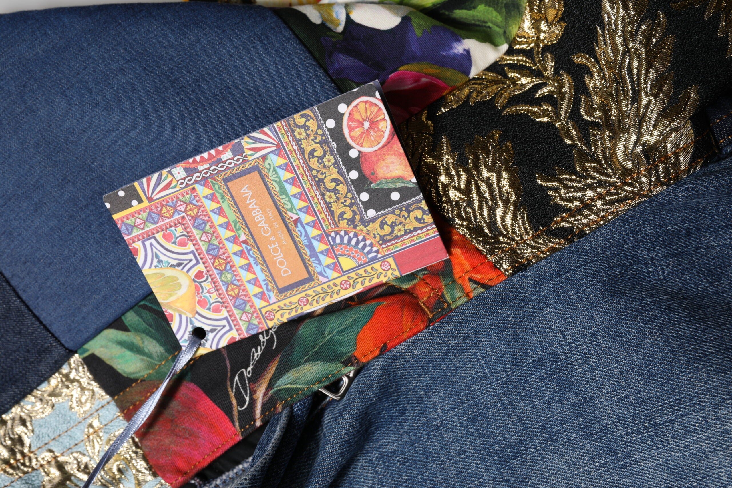 Dolce & Gabbana Blue AMBER Patchwork High-Waisted Denim Jeans-4