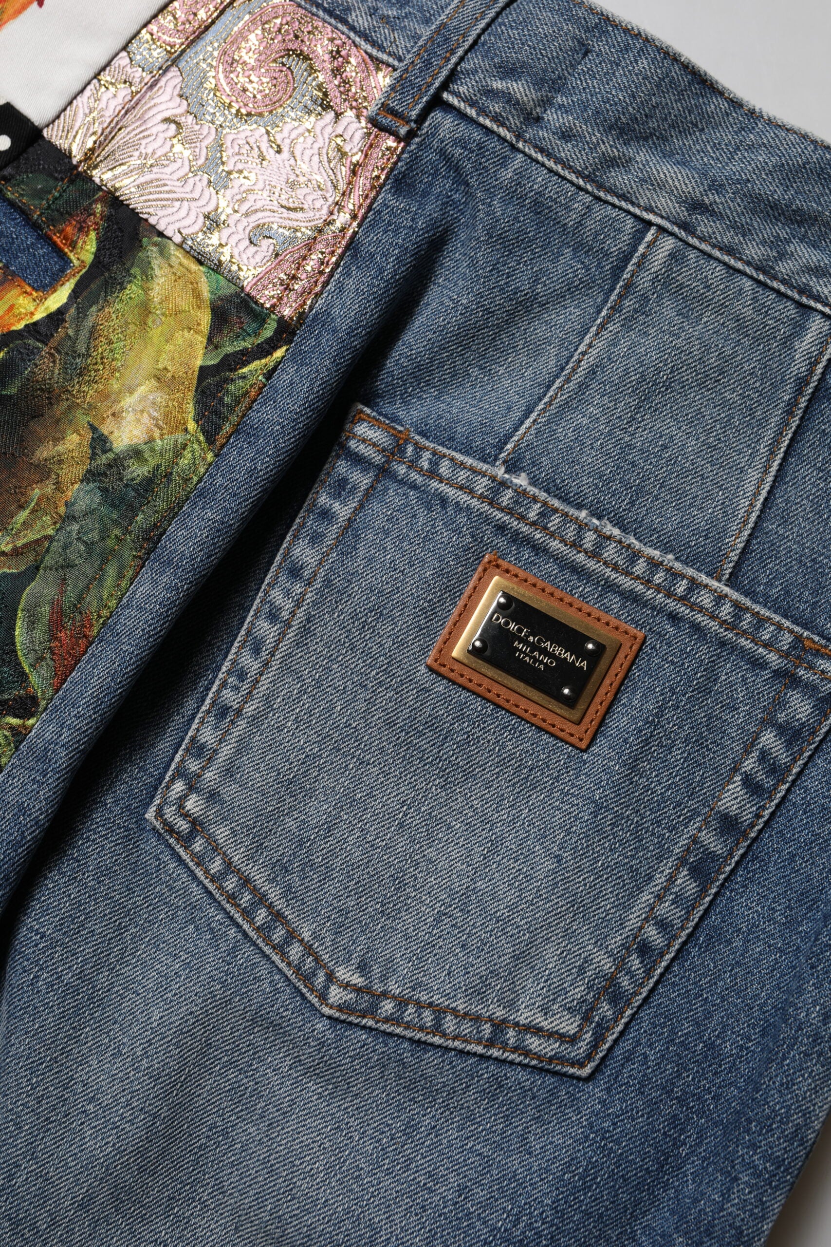 Dolce & Gabbana Blue AMBER Patchwork High-Waisted Denim Jeans-5