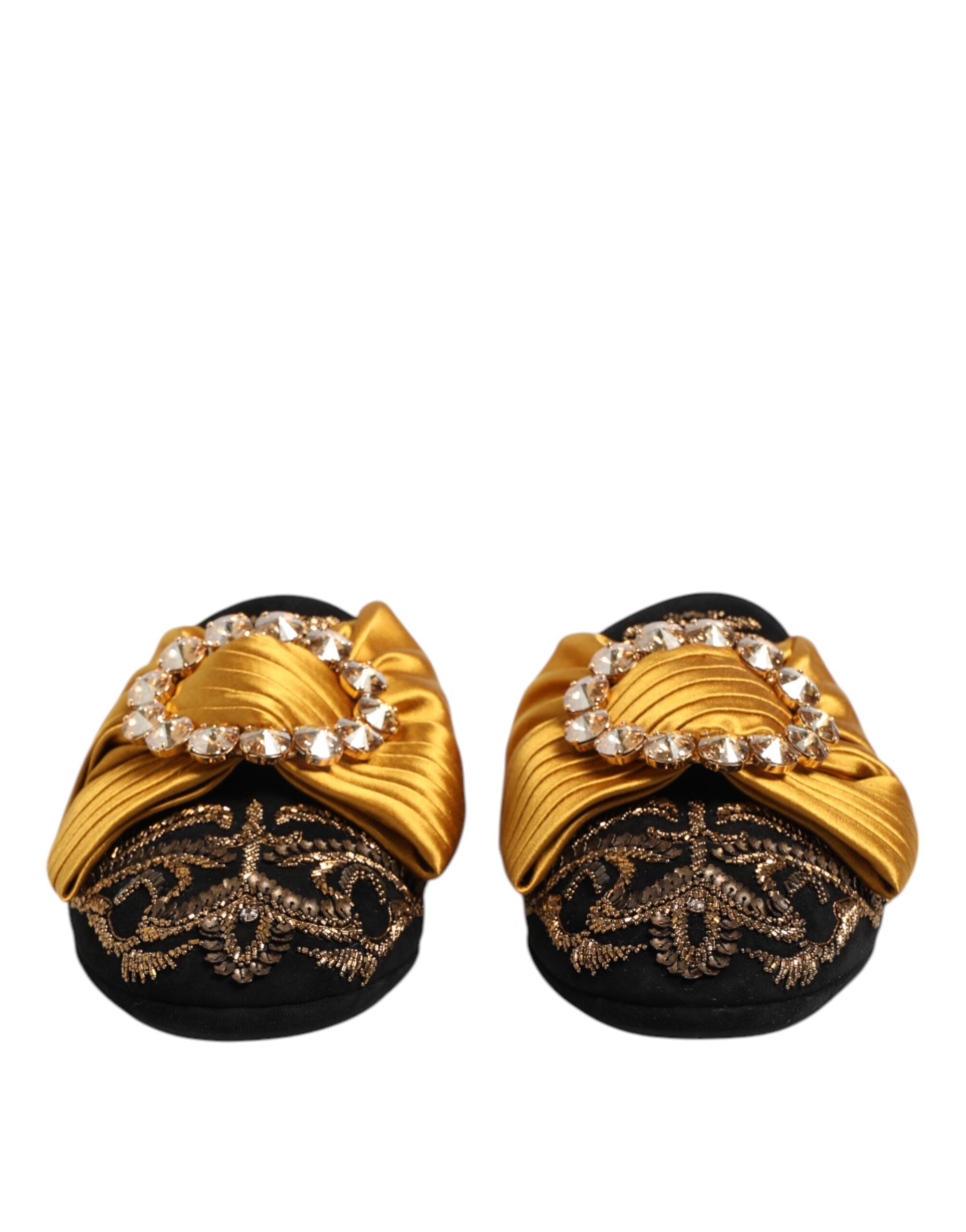 Dolce & Gabbana Multicolor embellished flat sandals shoes-2