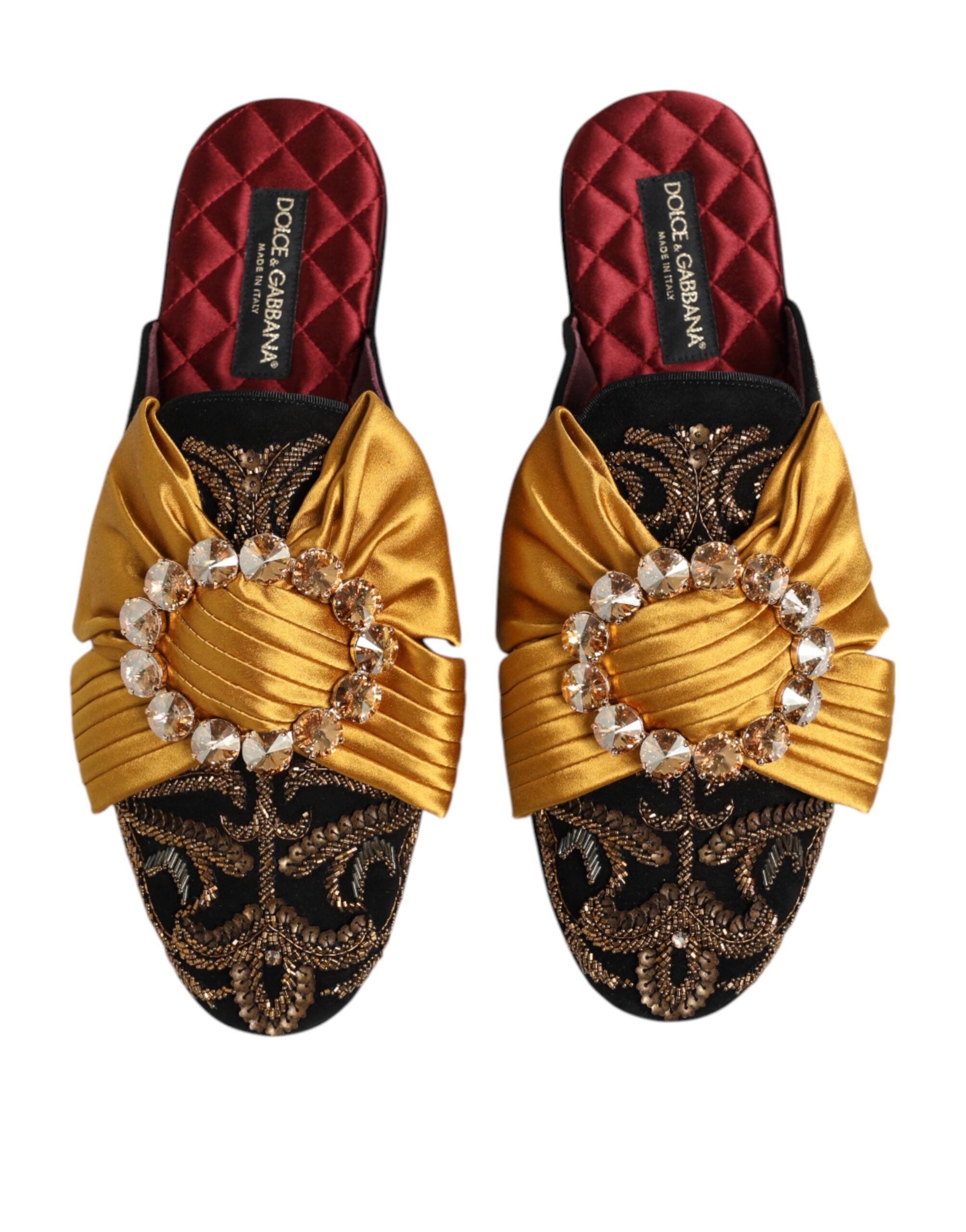 Dolce & Gabbana Multicolor embellished flat sandals shoes-3