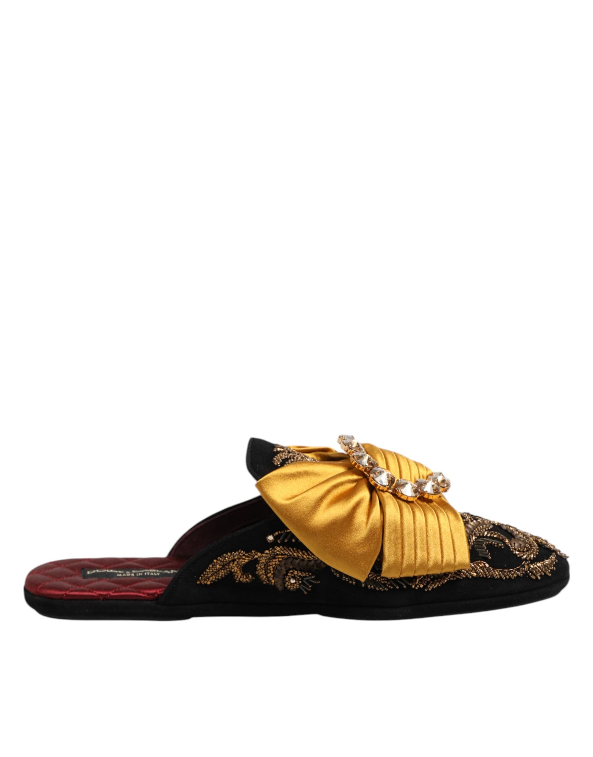 Dolce & Gabbana Multicolor embellished flat sandals shoes-7