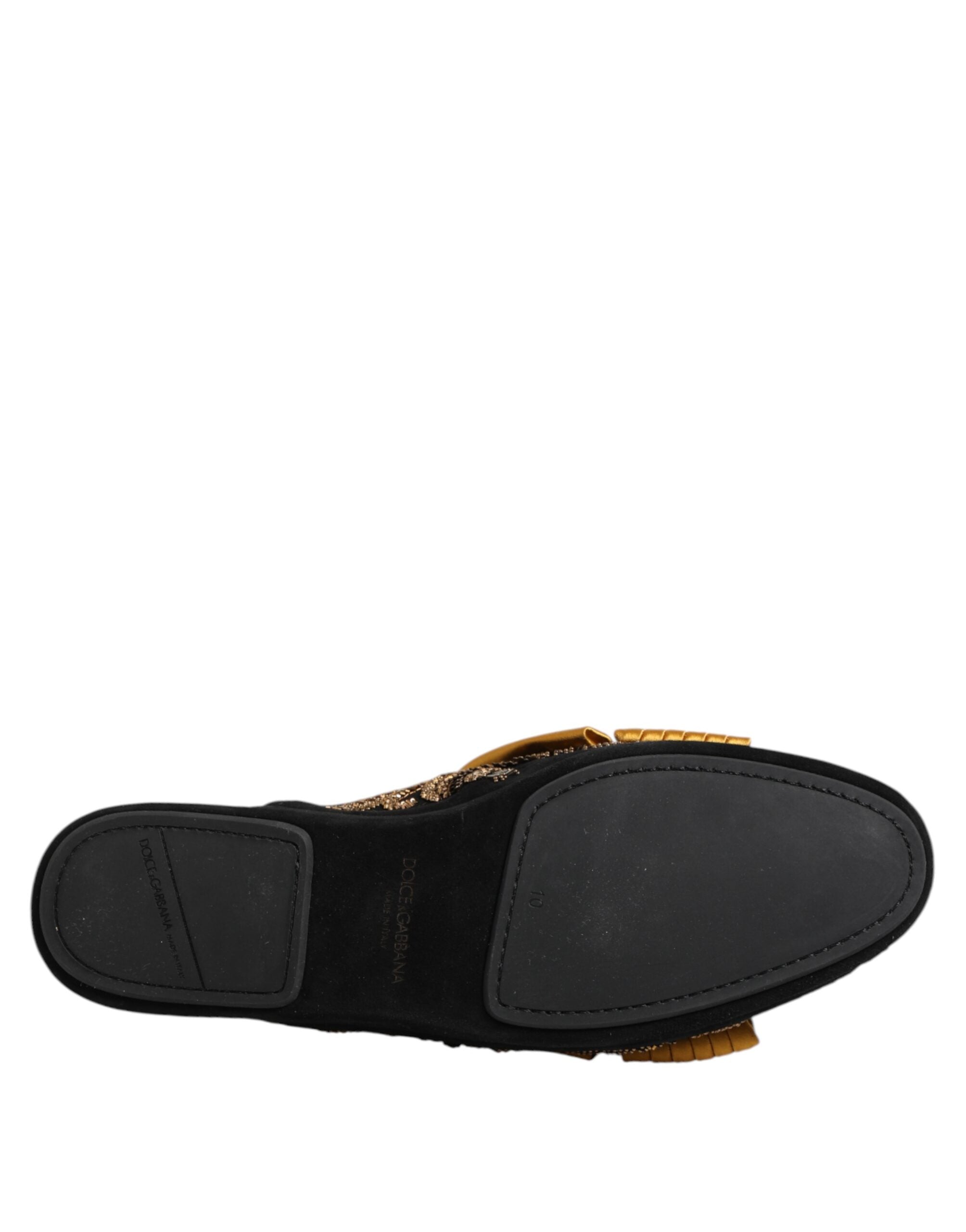 Dolce & Gabbana Multicolor embellished flat sandals shoes-8