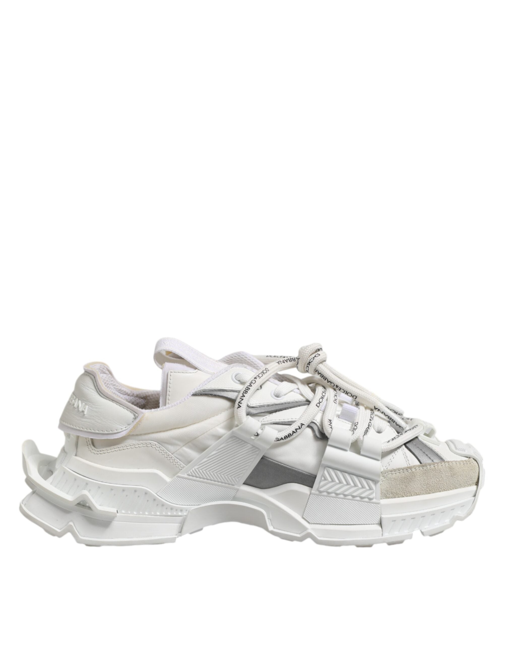 Dolce & Gabbana White Grey Low Top Space Sneakers Shoes-1