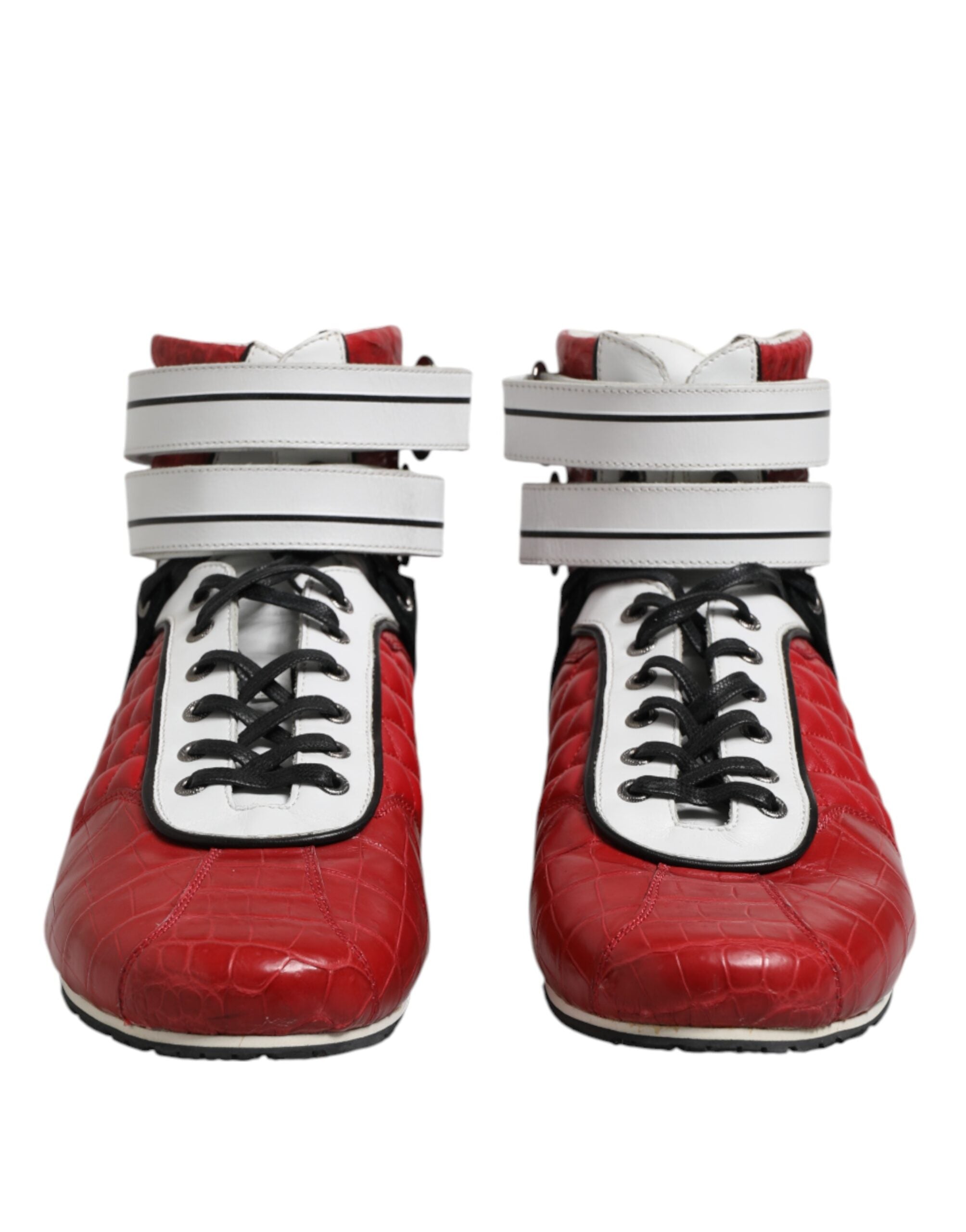 Zapatos con cordones de piel acolchada roja de Dolce & Gabbana-2