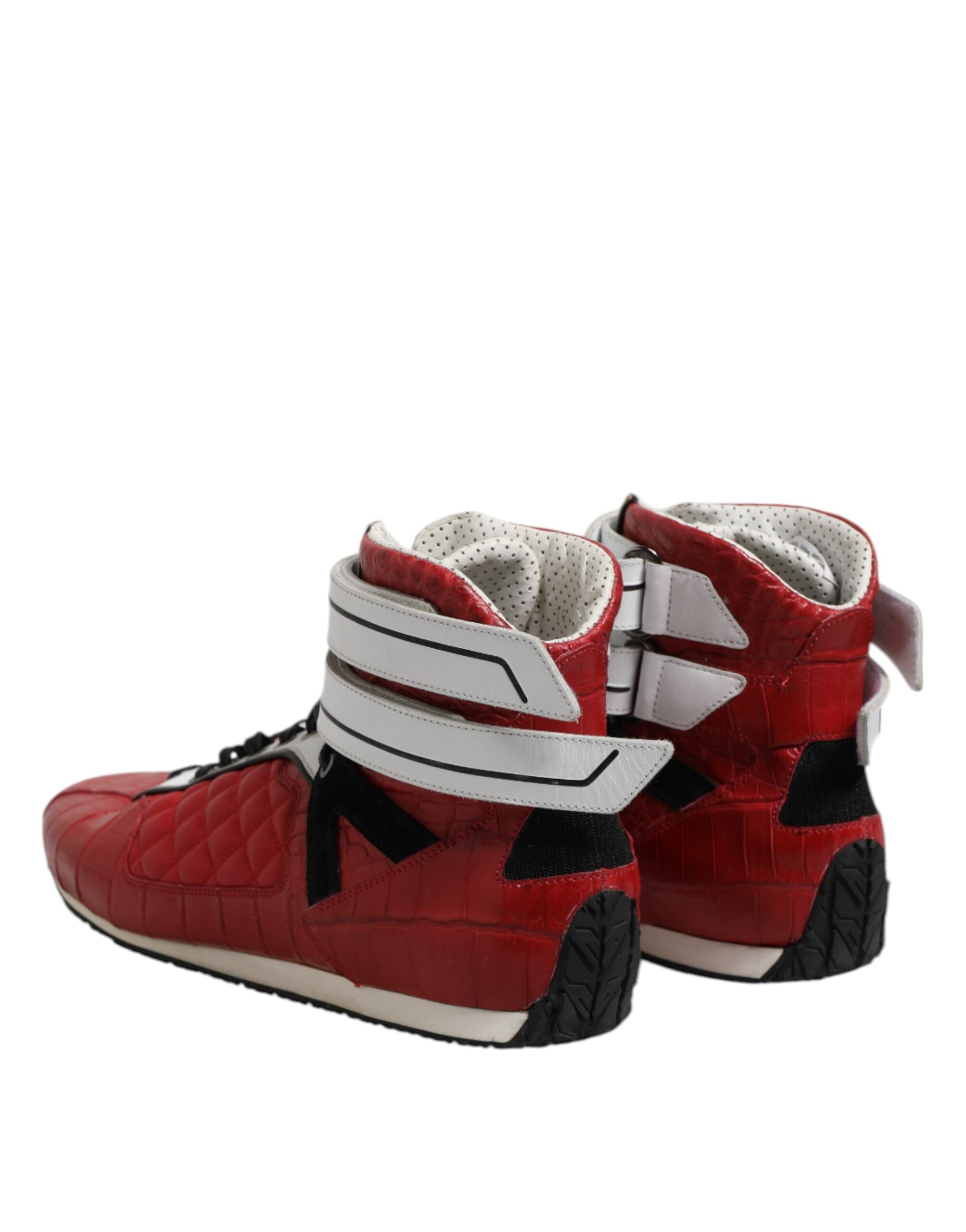 Zapatos con cordones de piel acolchada roja de Dolce & Gabbana-5