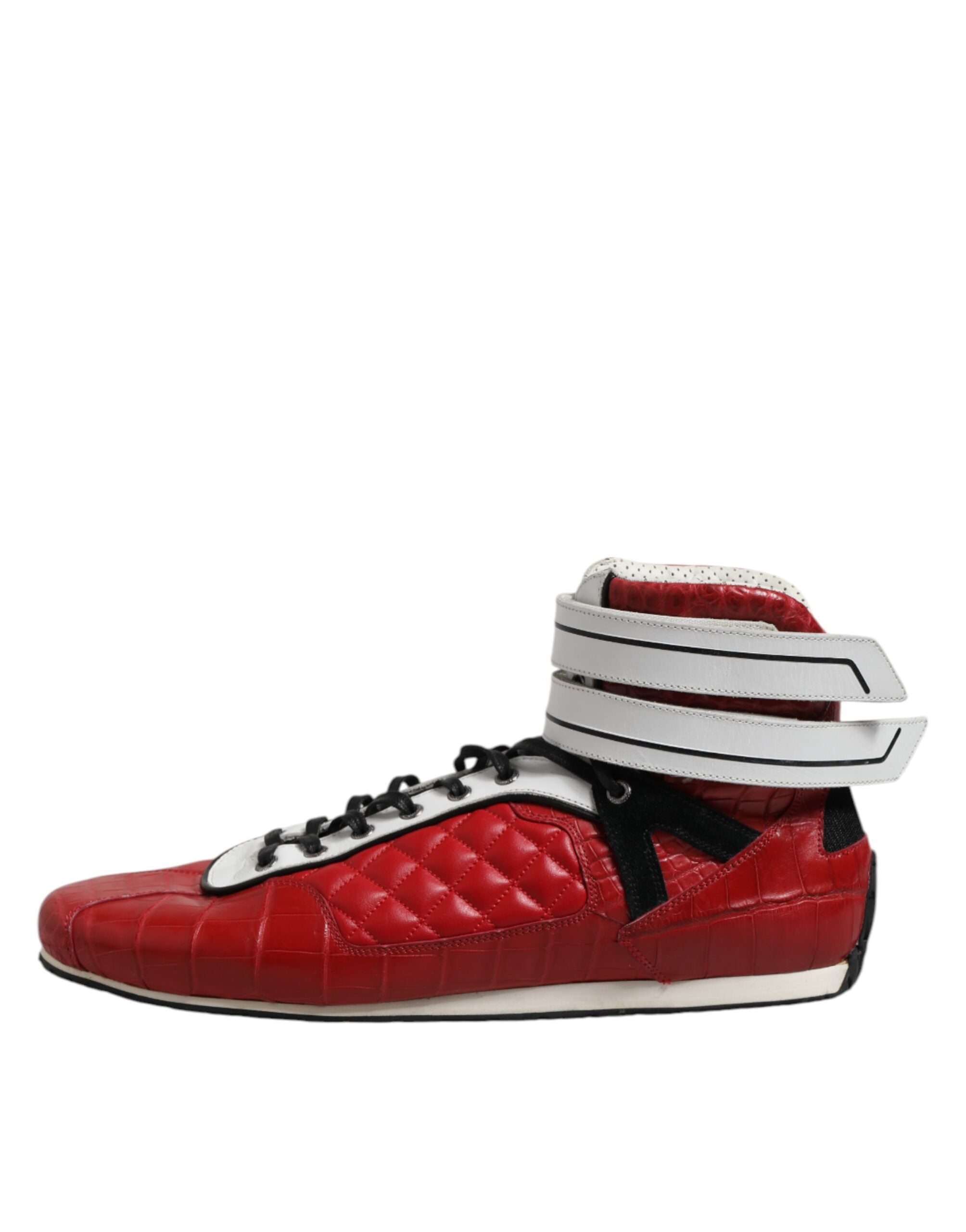 Zapatos con cordones de piel acolchada roja de Dolce & Gabbana-6
