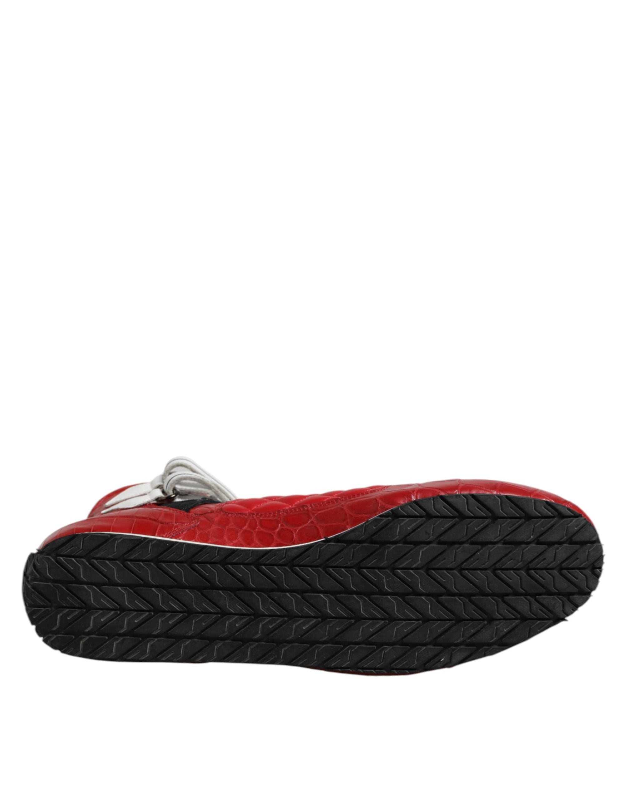 Zapatos con cordones de piel acolchada roja de Dolce & Gabbana-8
