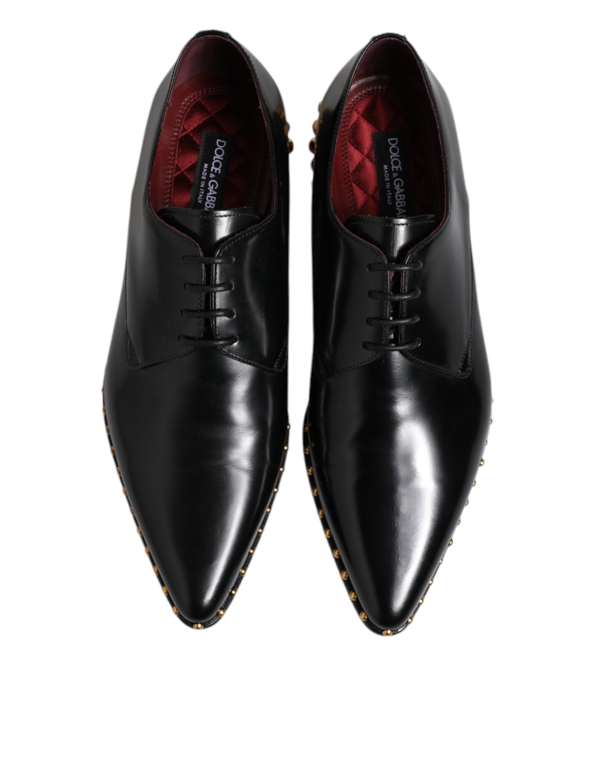 Zapatos de vestir Derby con tachuelas de cuero negro de Dolce & Gabbana para hombre-3