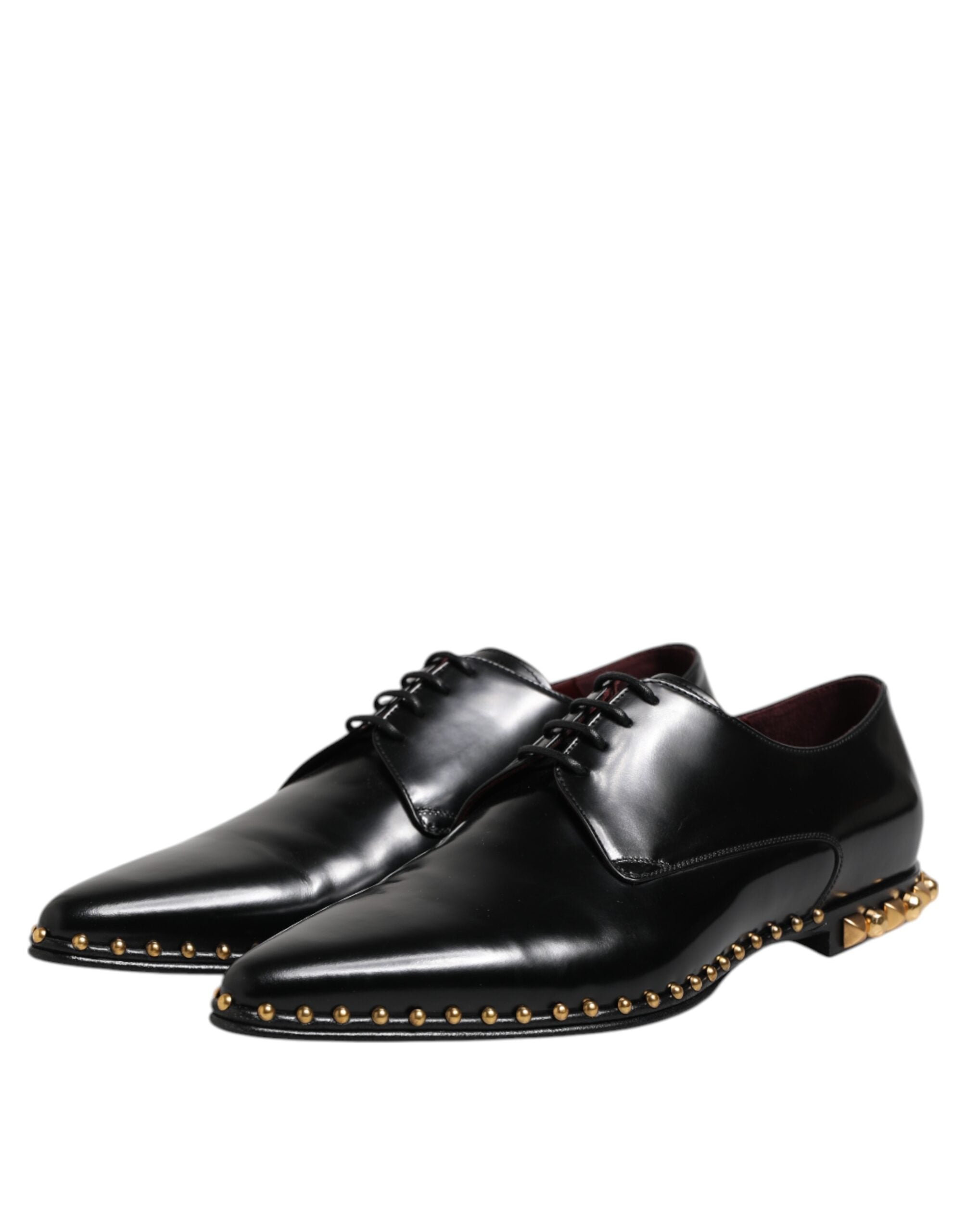 Zapatos de vestir Derby con tachuelas de cuero negro de Dolce & Gabbana para hombre-4