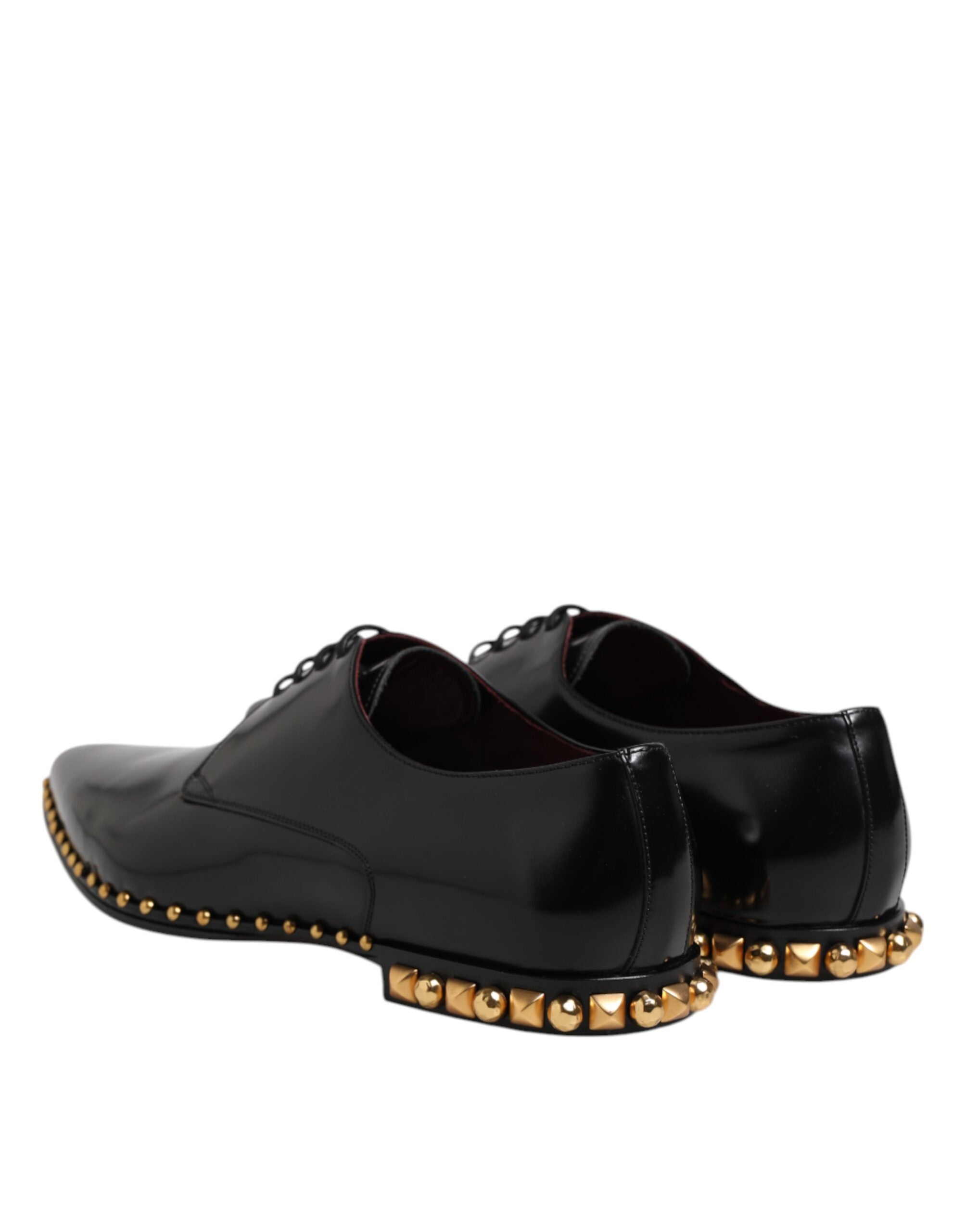 Zapatos de vestir Derby con tachuelas de cuero negro de Dolce & Gabbana para hombre-5