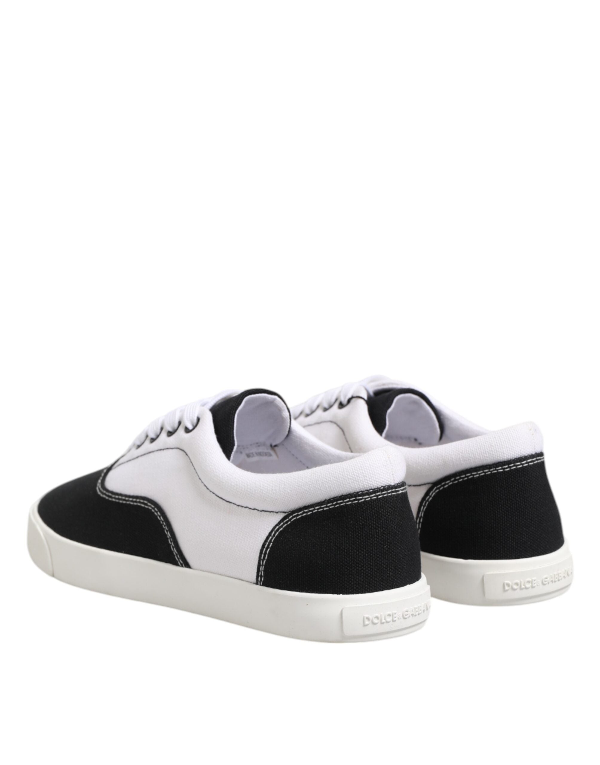 Dolce & Gabbana Black Cotton Canvas Lace Up Men's Sneakers Shoes-5