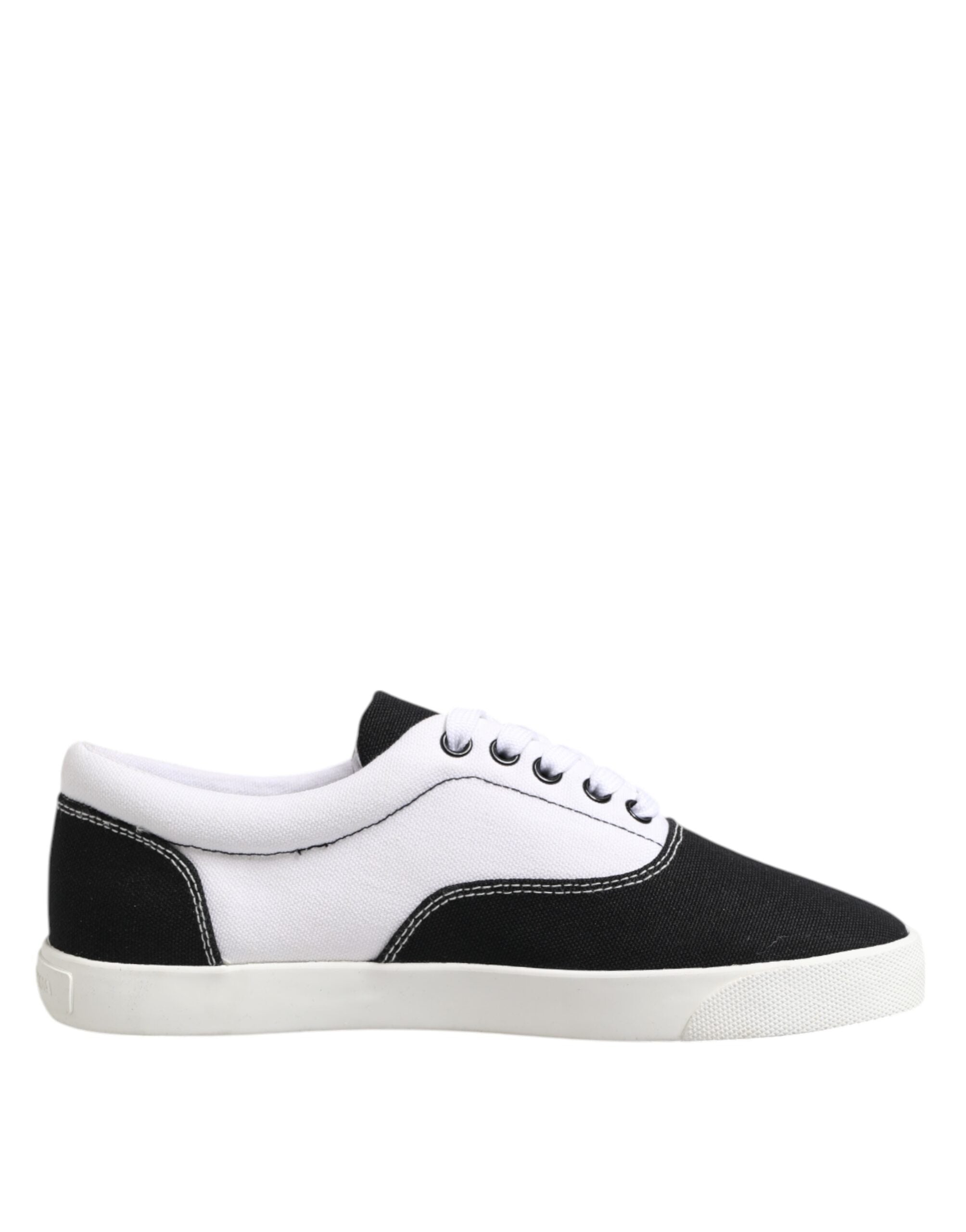 Dolce & Gabbana Black Cotton Canvas Lace Up Men's Sneakers Shoes-7