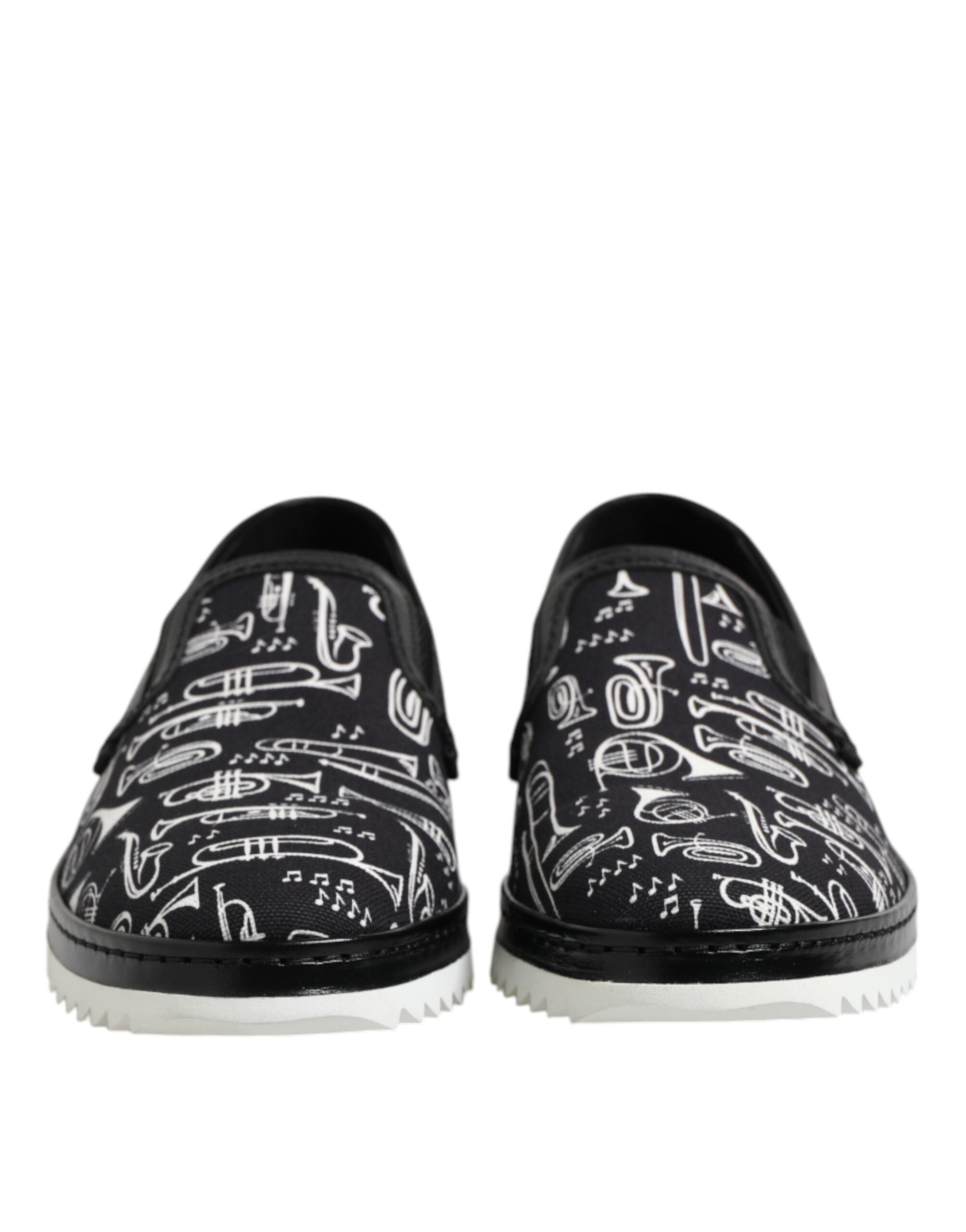 Dolce & Gabbana Black Slip-On Printed Men's Loafers Shoes-2