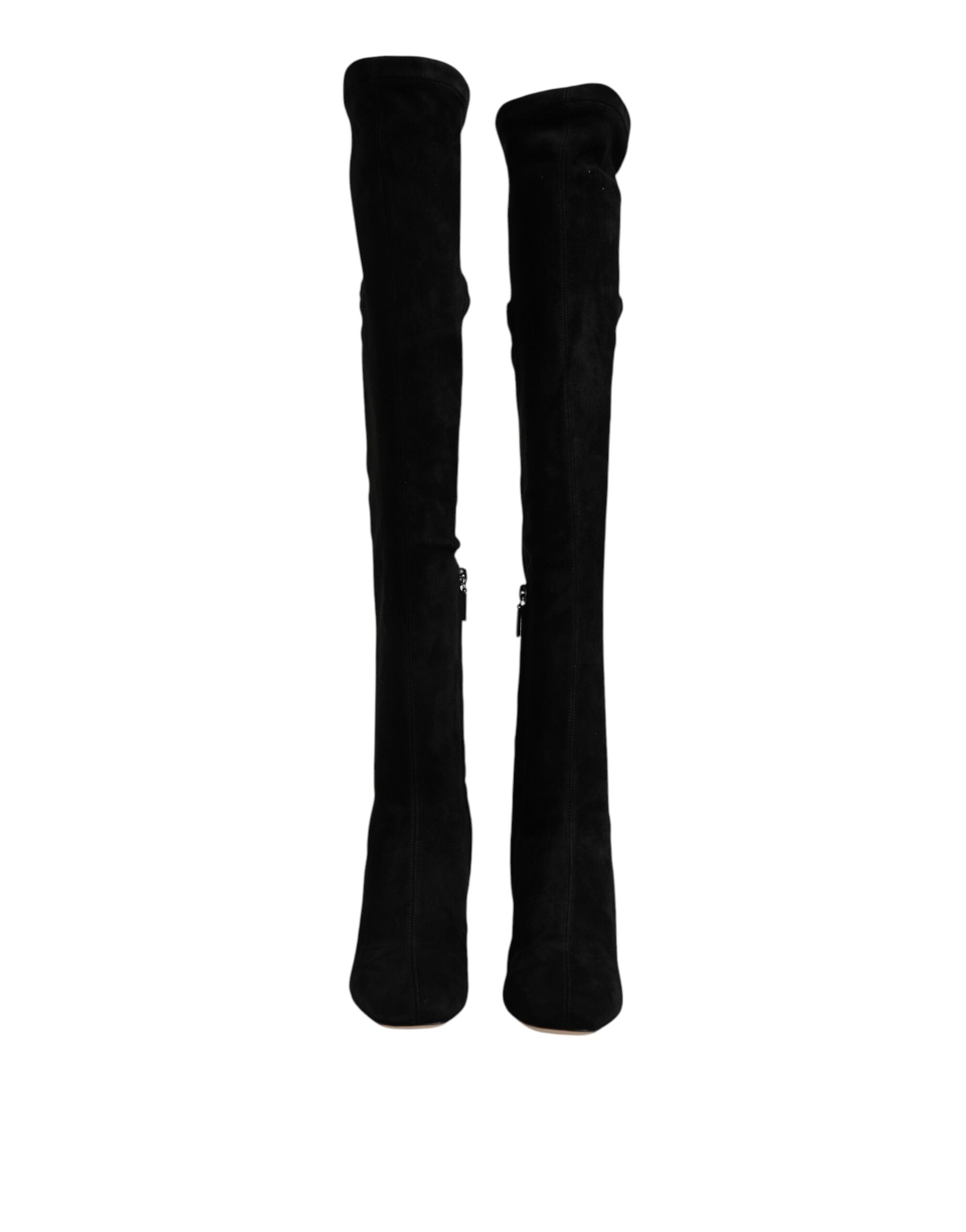 Dolce & Gabbana Black knee-high suede boots-2