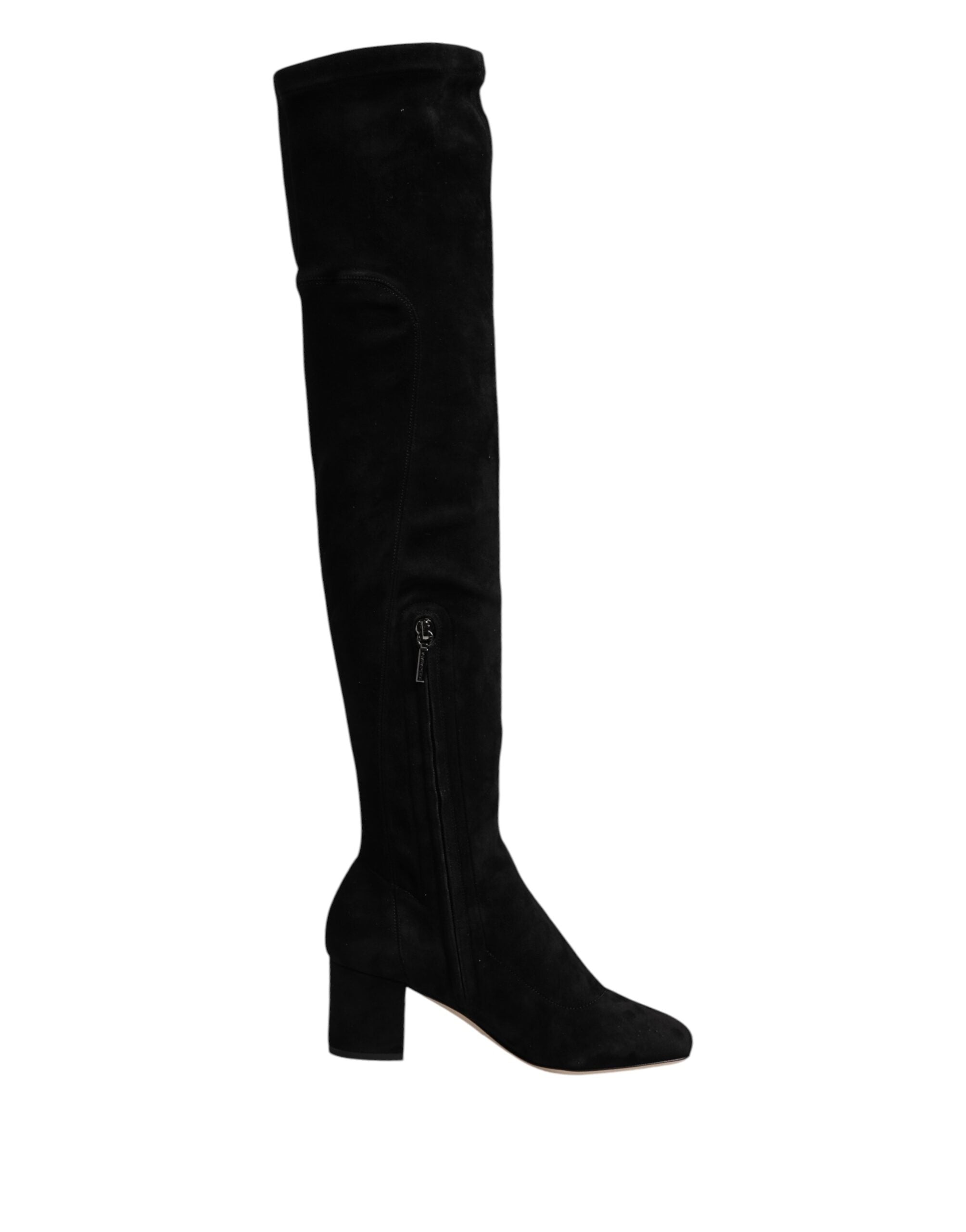 Dolce & Gabbana Black knee-high suede boots-7