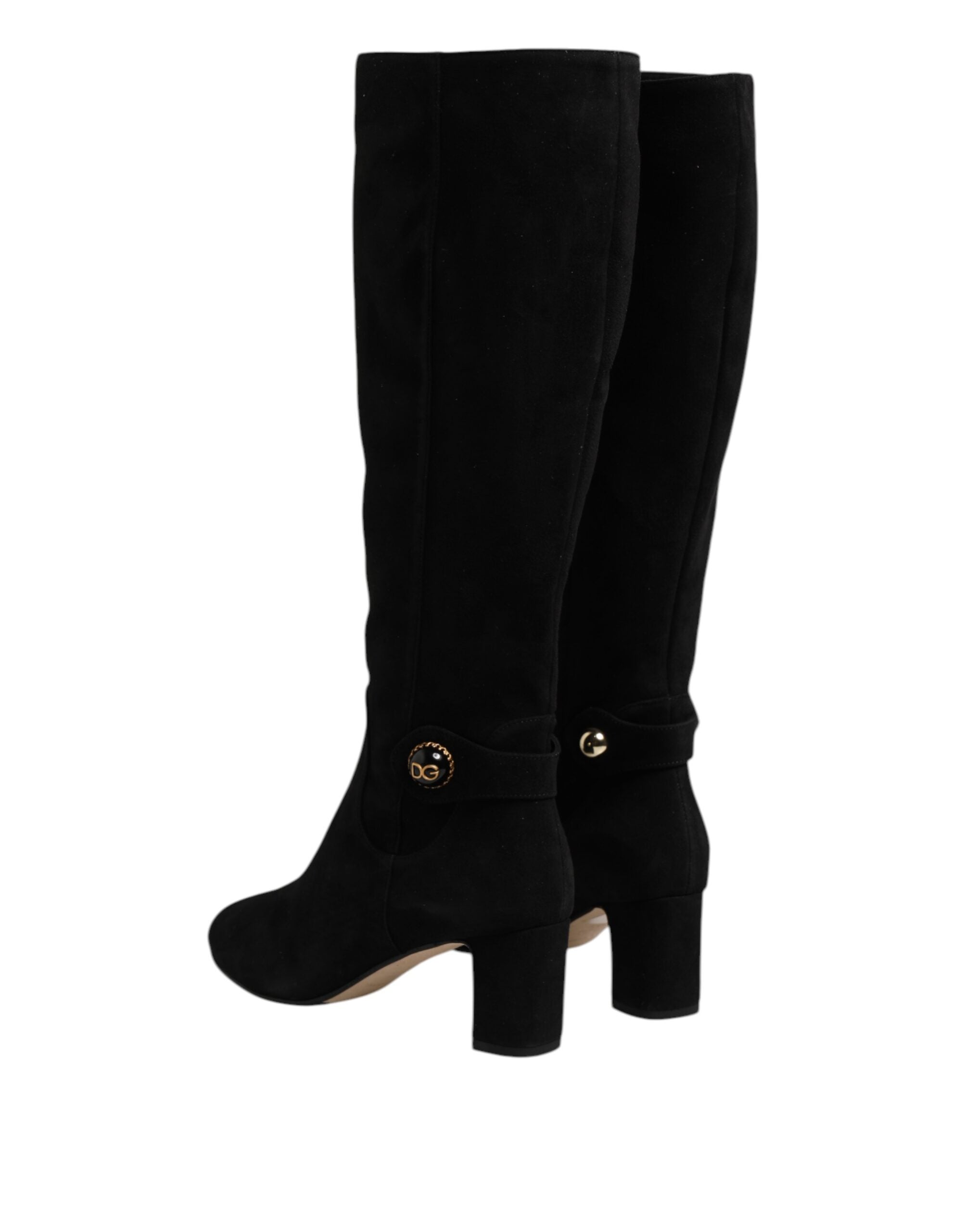 Dolce & Gabbana Black knee-high suede boots-5