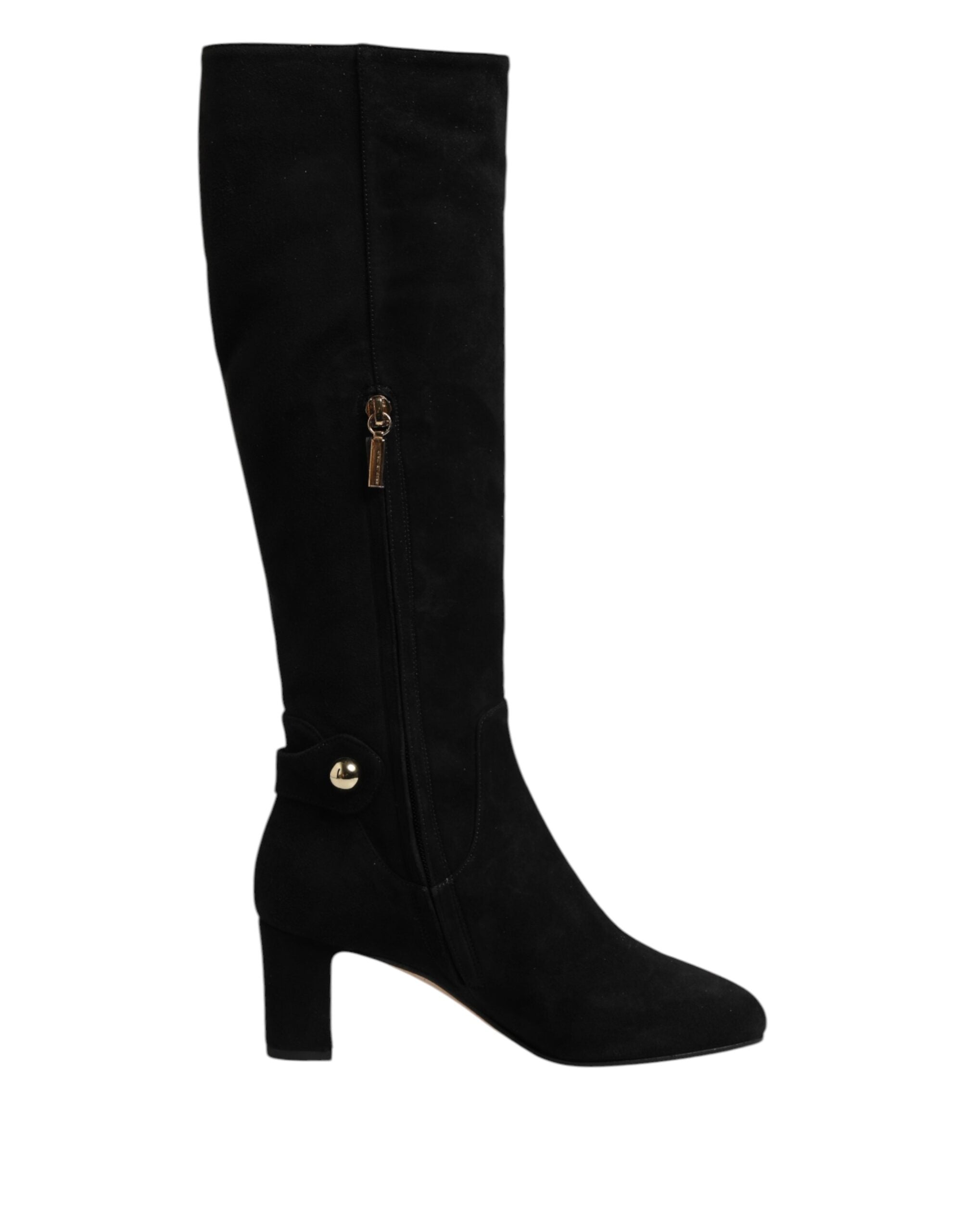 Dolce & Gabbana Black knee-high suede boots-1