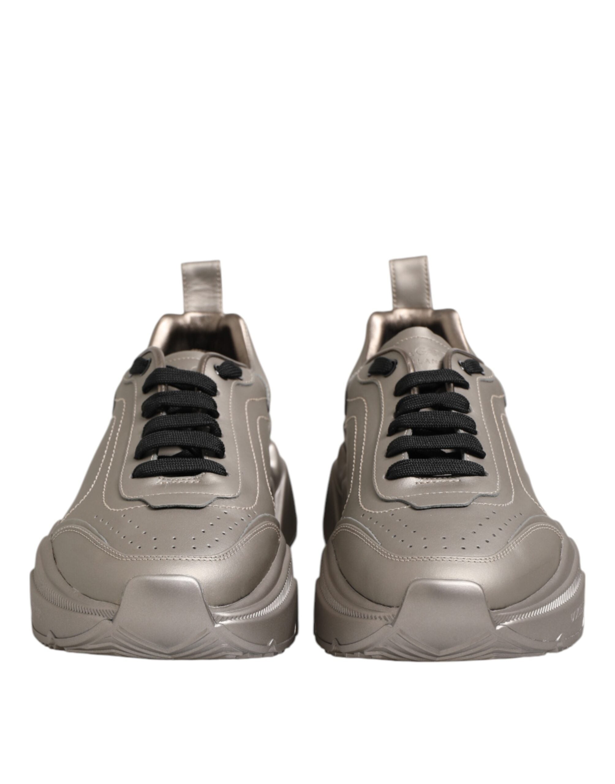 Dolce & Gabbana Silver DAYMASTER Leather Men's Sneakers Shoes-2
