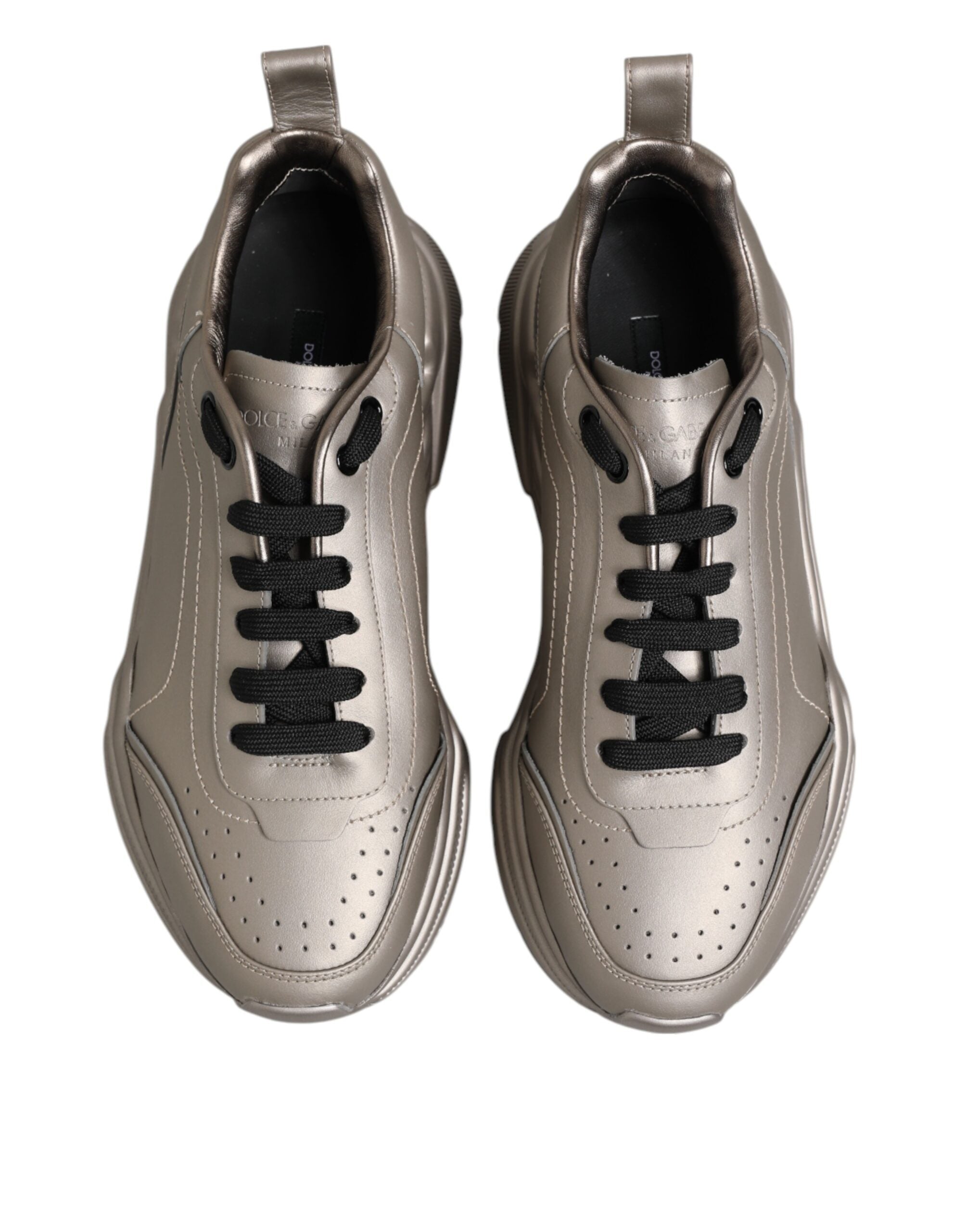 Dolce & Gabbana Silver DAYMASTER Leather Men's Sneakers Shoes-3