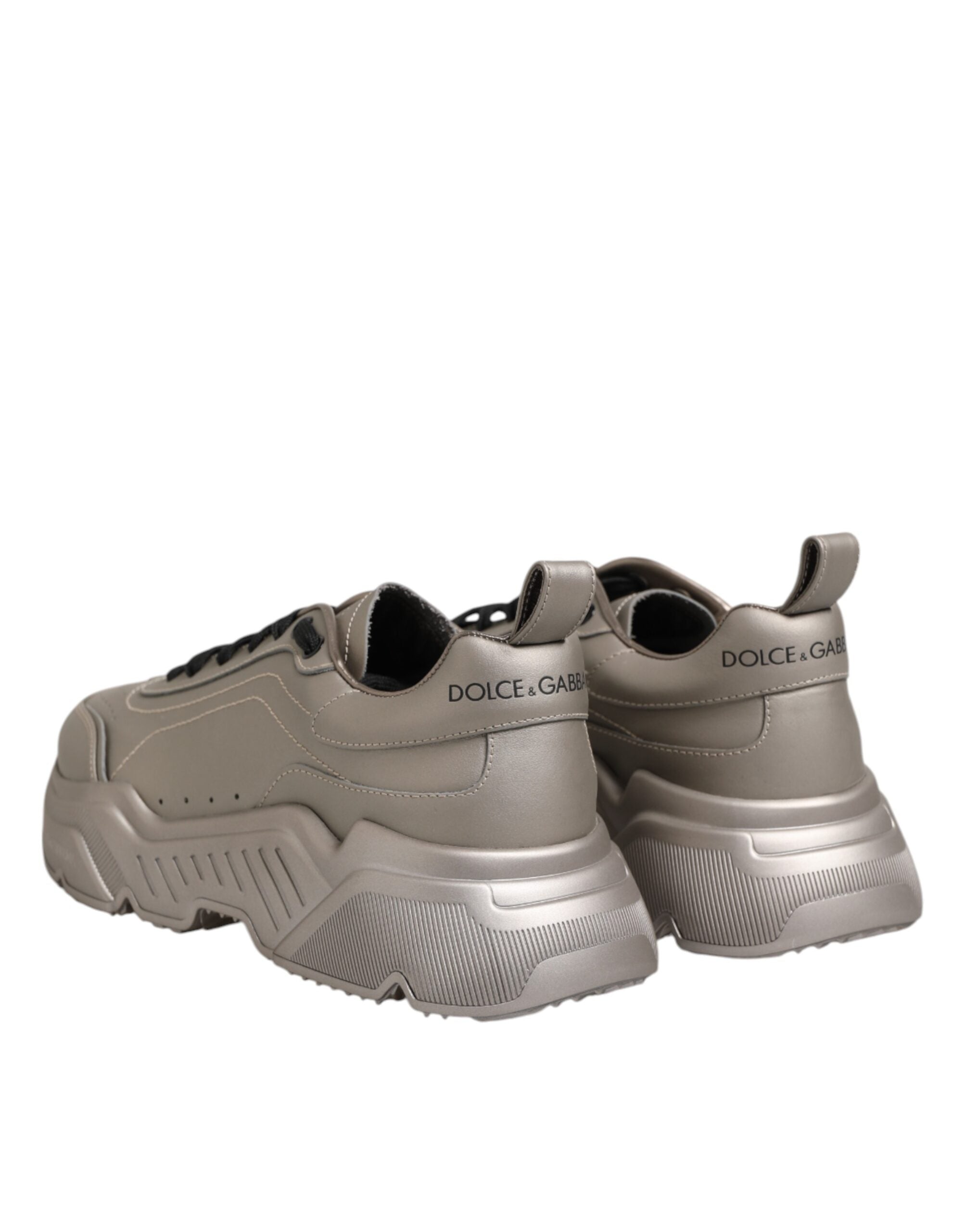 Dolce & Gabbana Silver DAYMASTER Leather Men's Sneakers Shoes-5