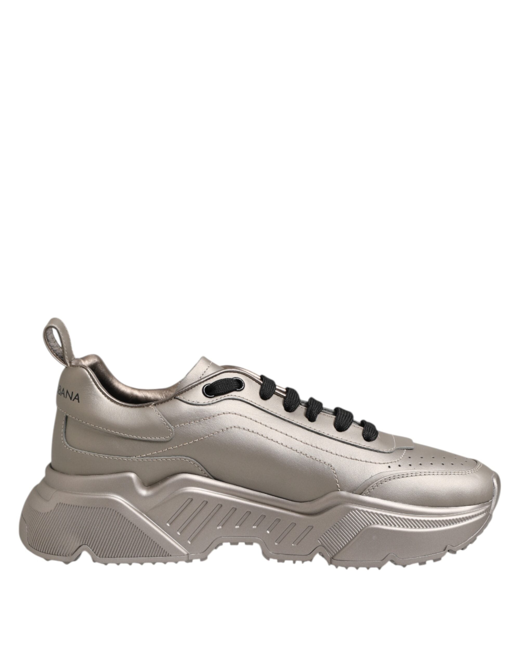 Dolce & Gabbana Silver DAYMASTER Leather Men's Sneakers Shoes-1