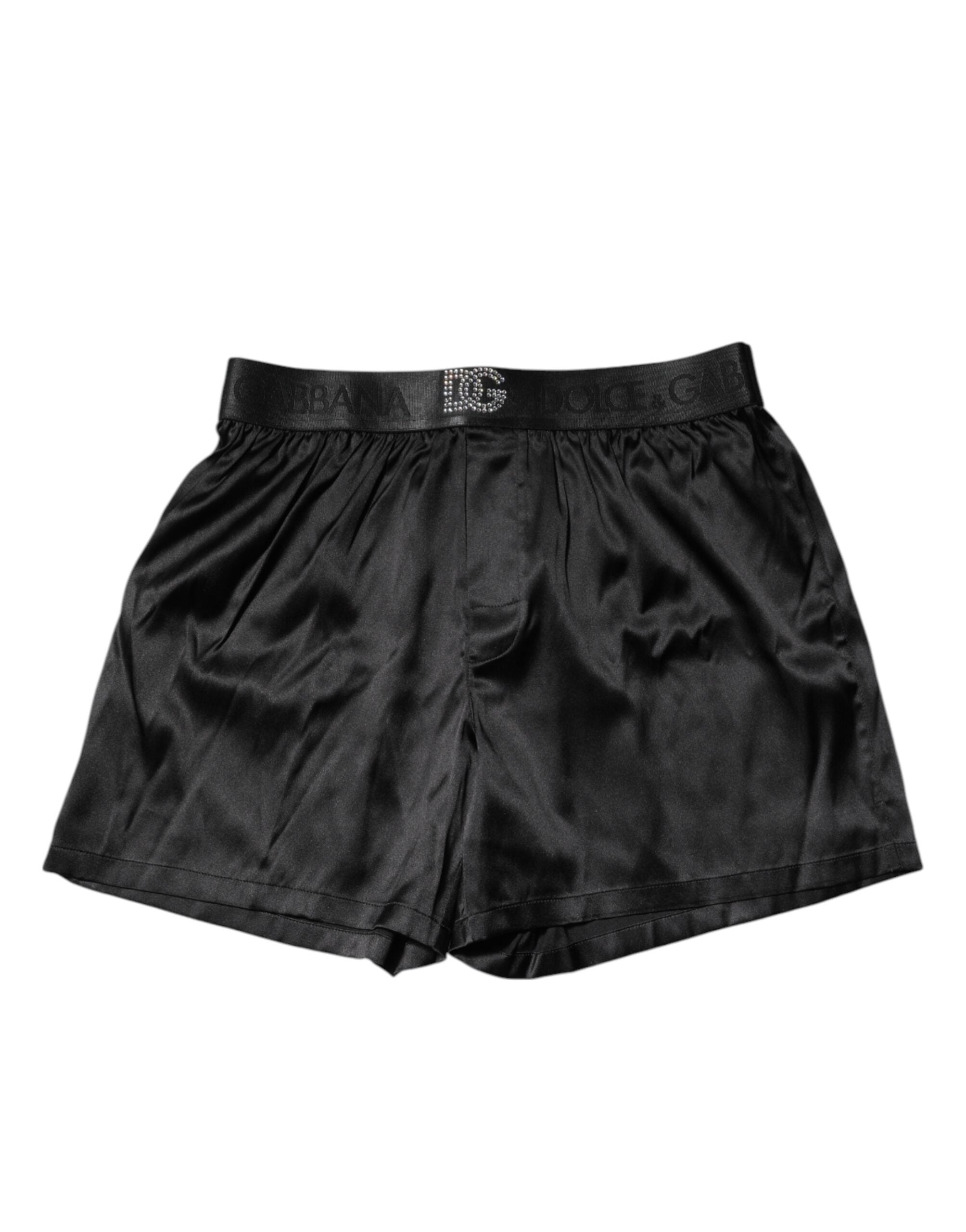 Dolce & Gabbana Black Logo Regular Waist Boxer Shorts Underwear-1