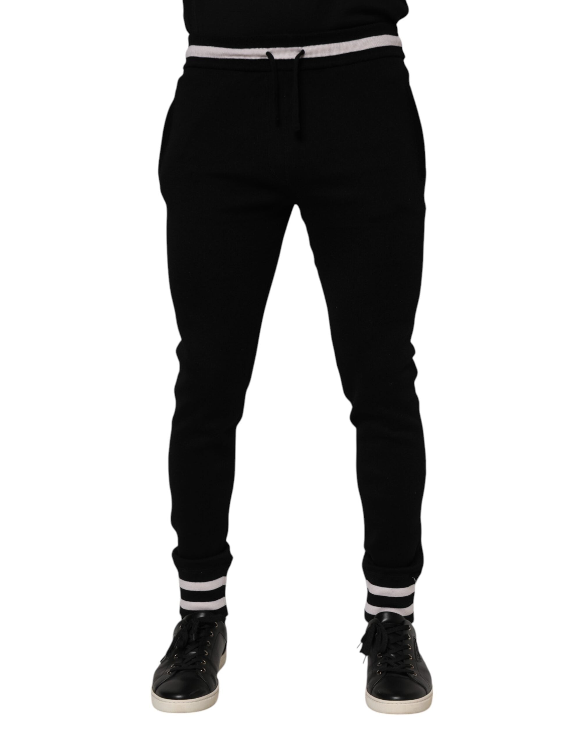 Dolce & Gabbana Black Cotton Men's Jogger Sweatpants Trousers-1