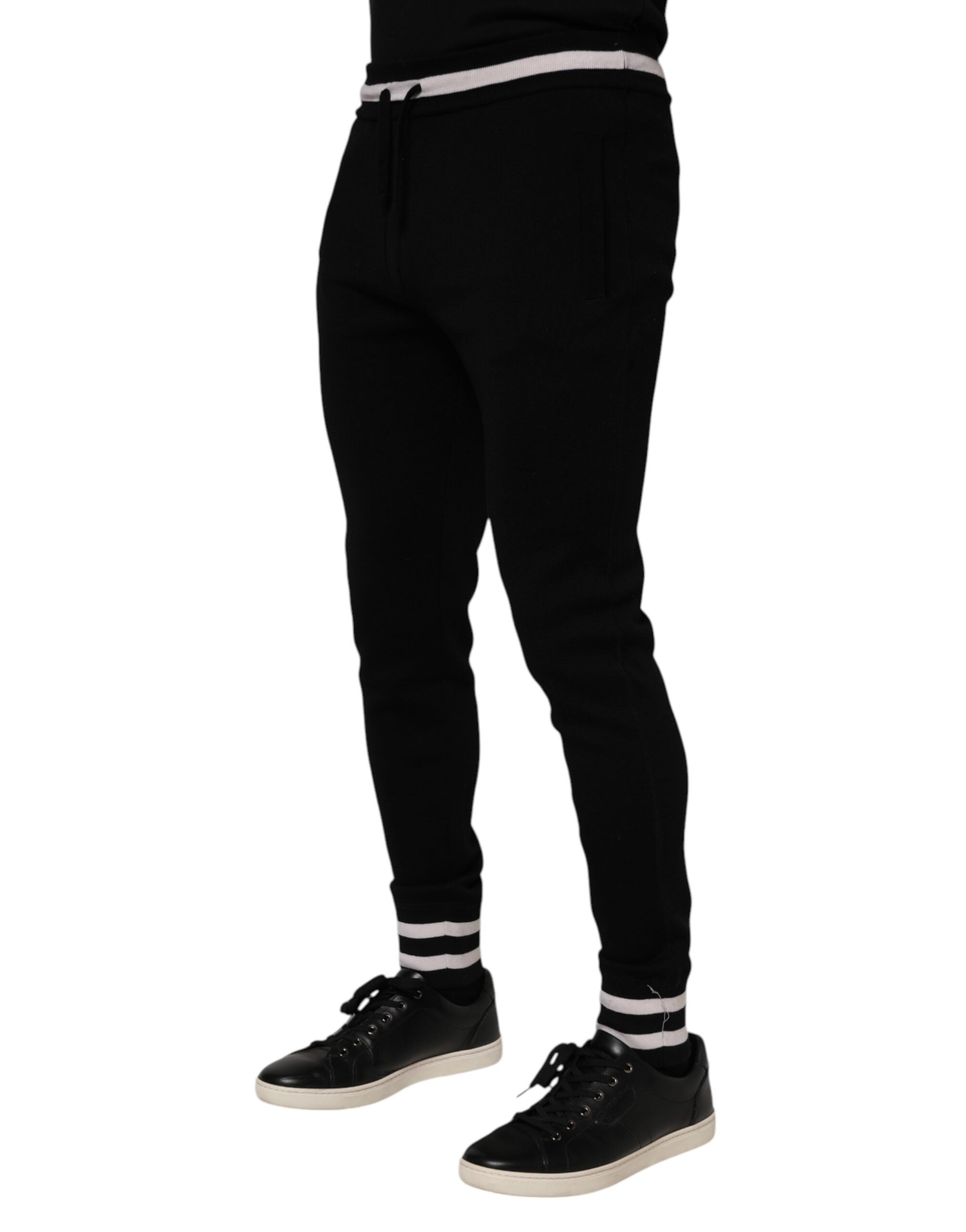 Dolce & Gabbana Black Cotton Men's Jogger Sweatpants Trousers-3
