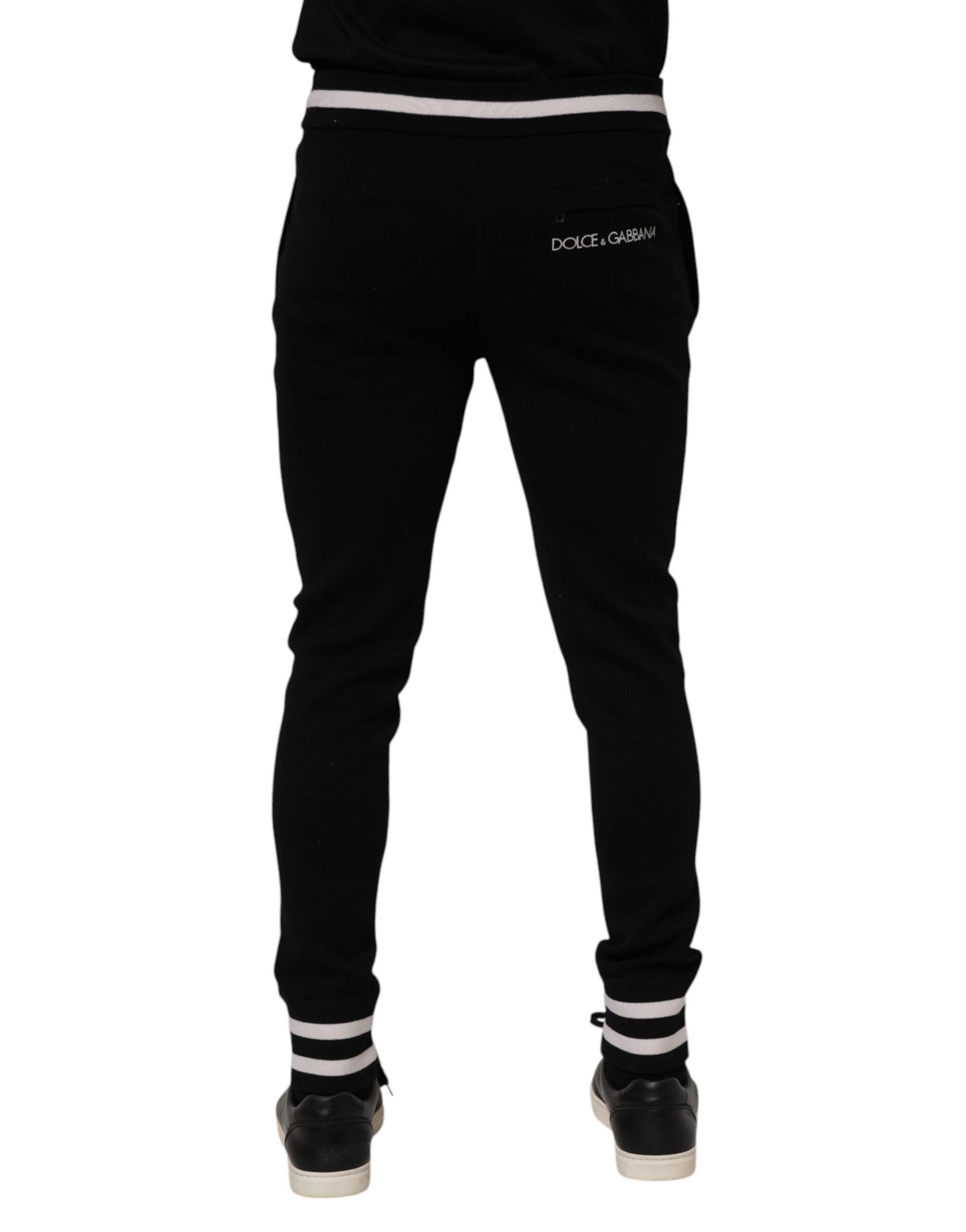 Dolce & Gabbana Black Cotton Men's Jogger Sweatpants Trousers-4