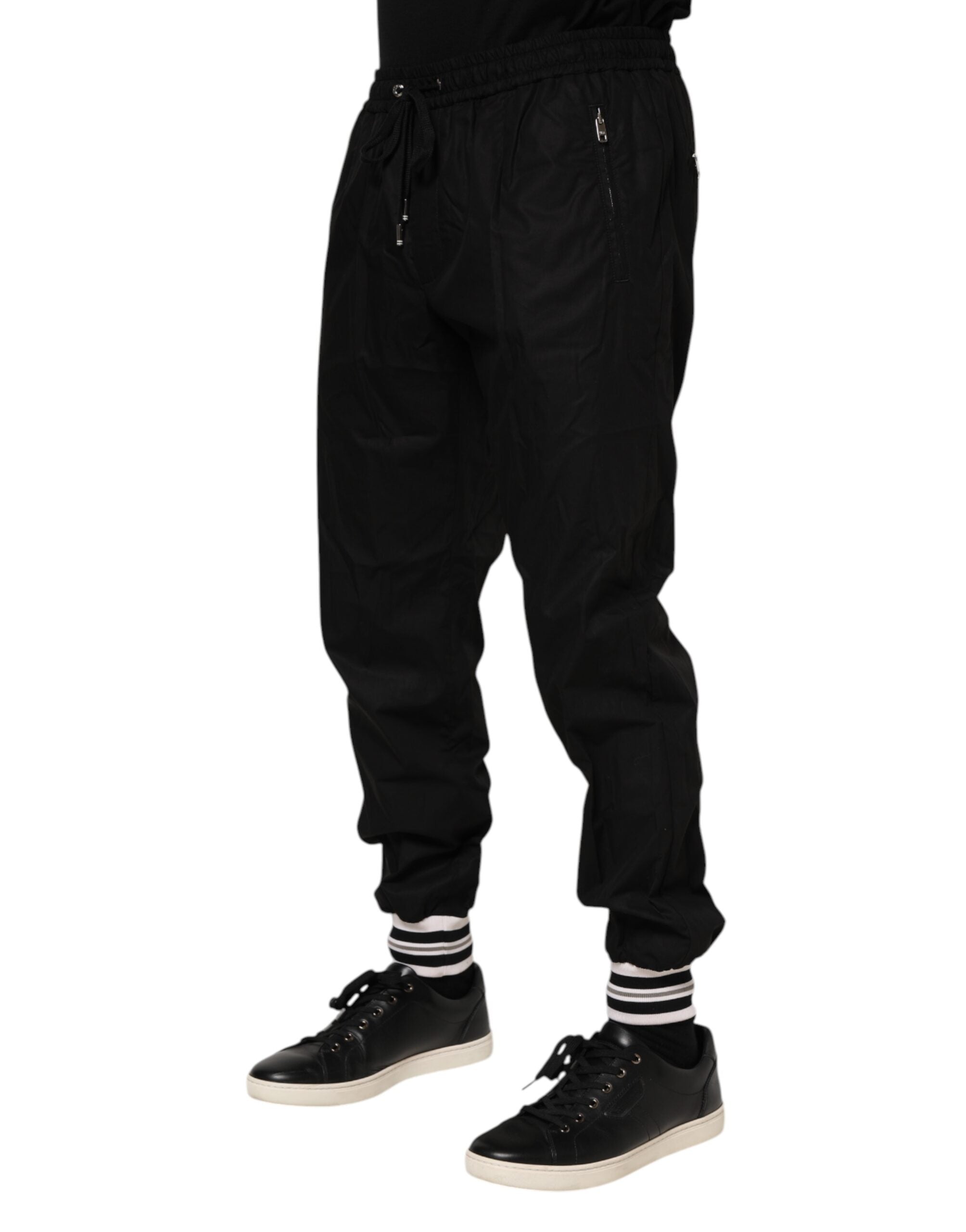 Dolce & Gabbana Black Cotton Logo Tape Men's Joggers-3