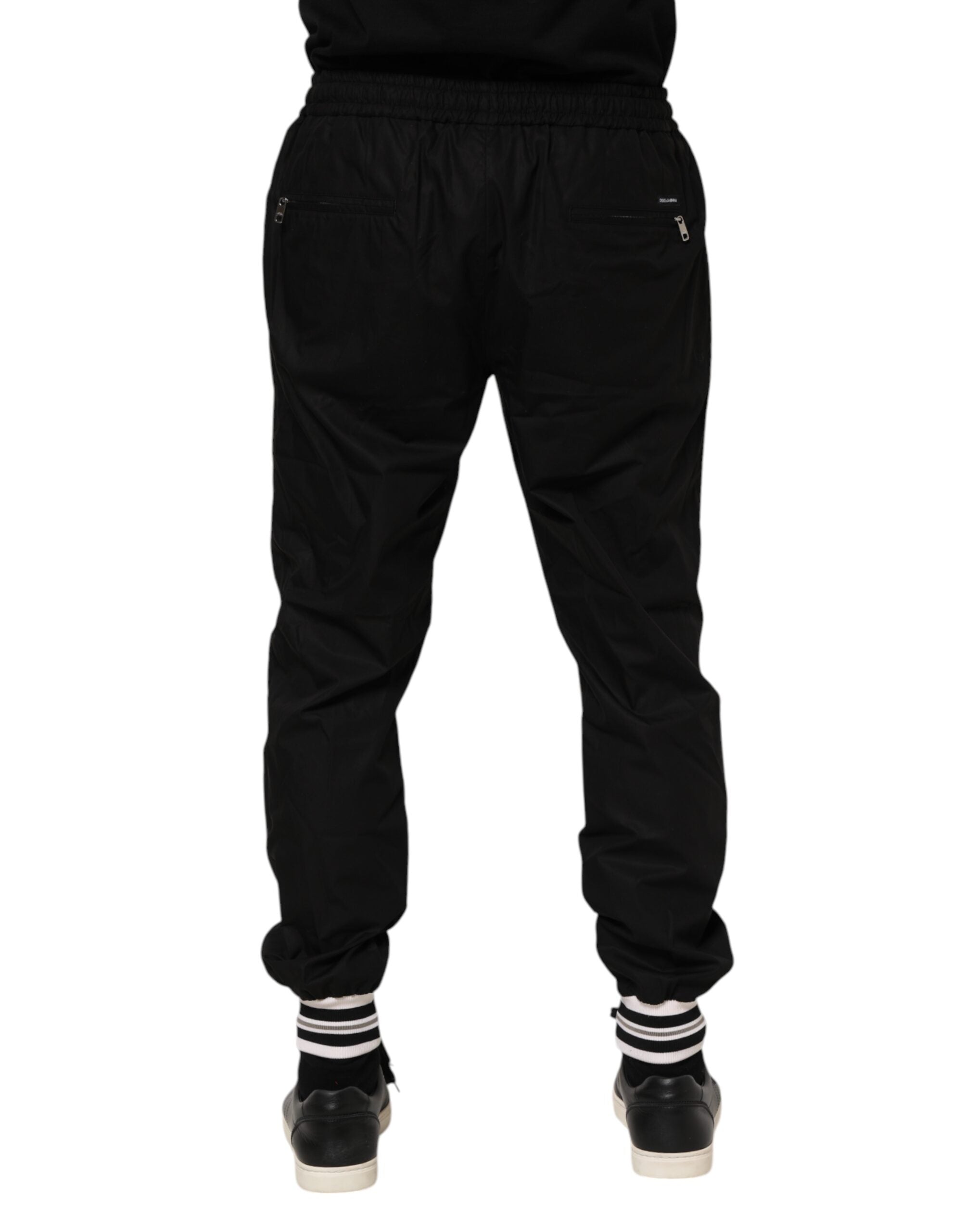 Dolce & Gabbana Black Cotton Logo Tape Men's Joggers-4