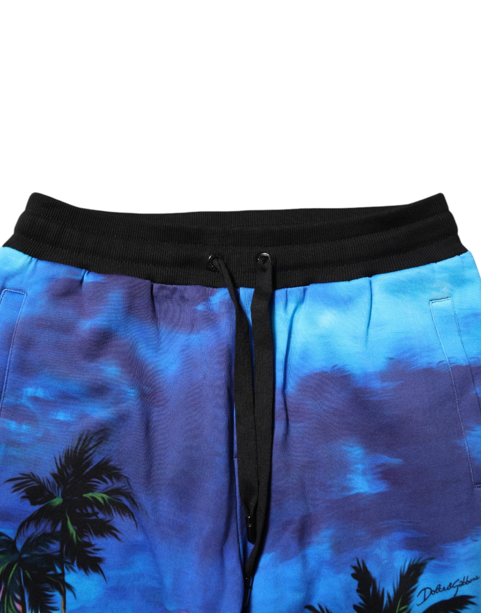 Dolce & Gabbana Blaue Jogginghose mit Hawaii-Print Jogginghose-5