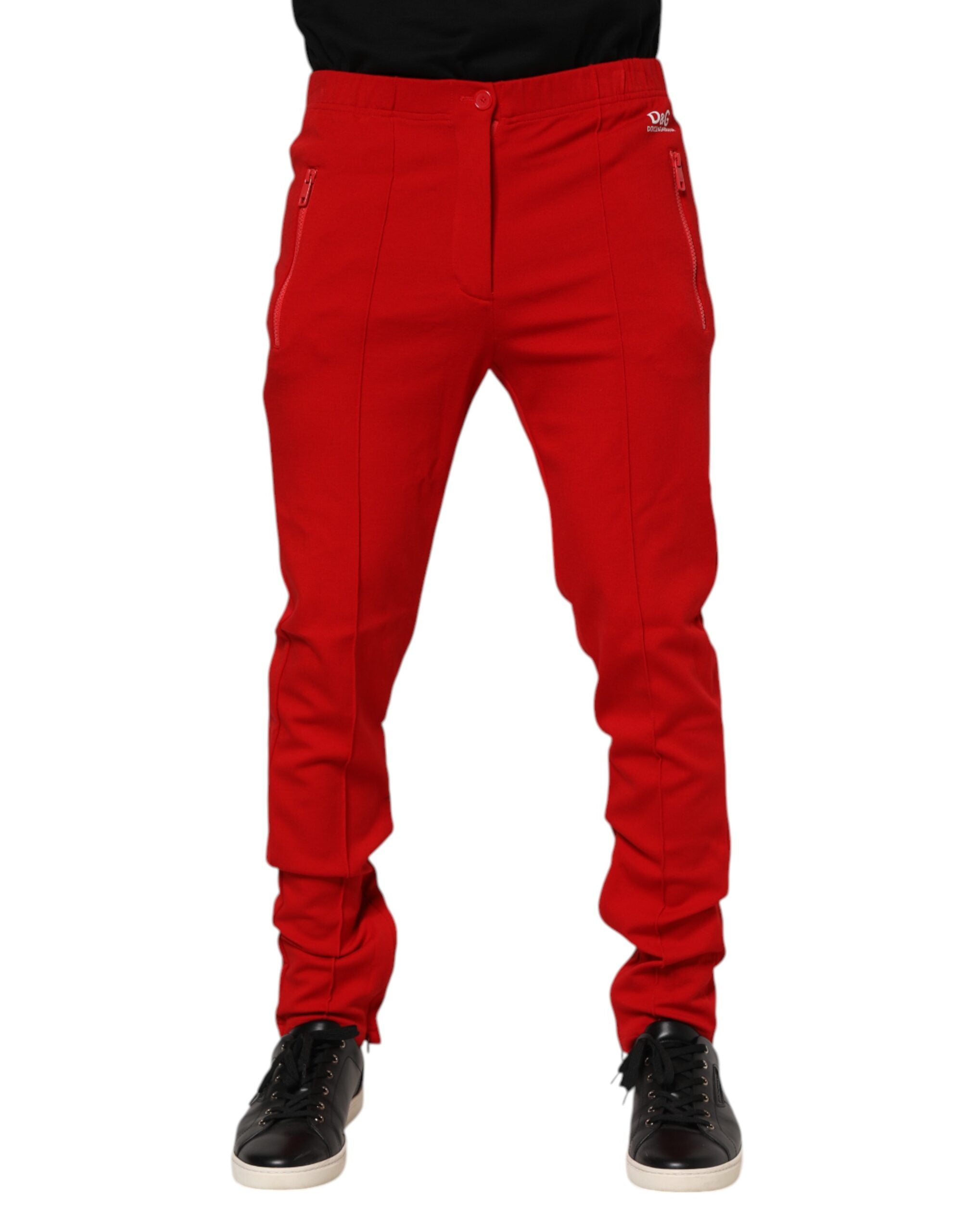 Pantalones deportivos Dolce & Gabbana con logo de viscosa roja para hombre-2