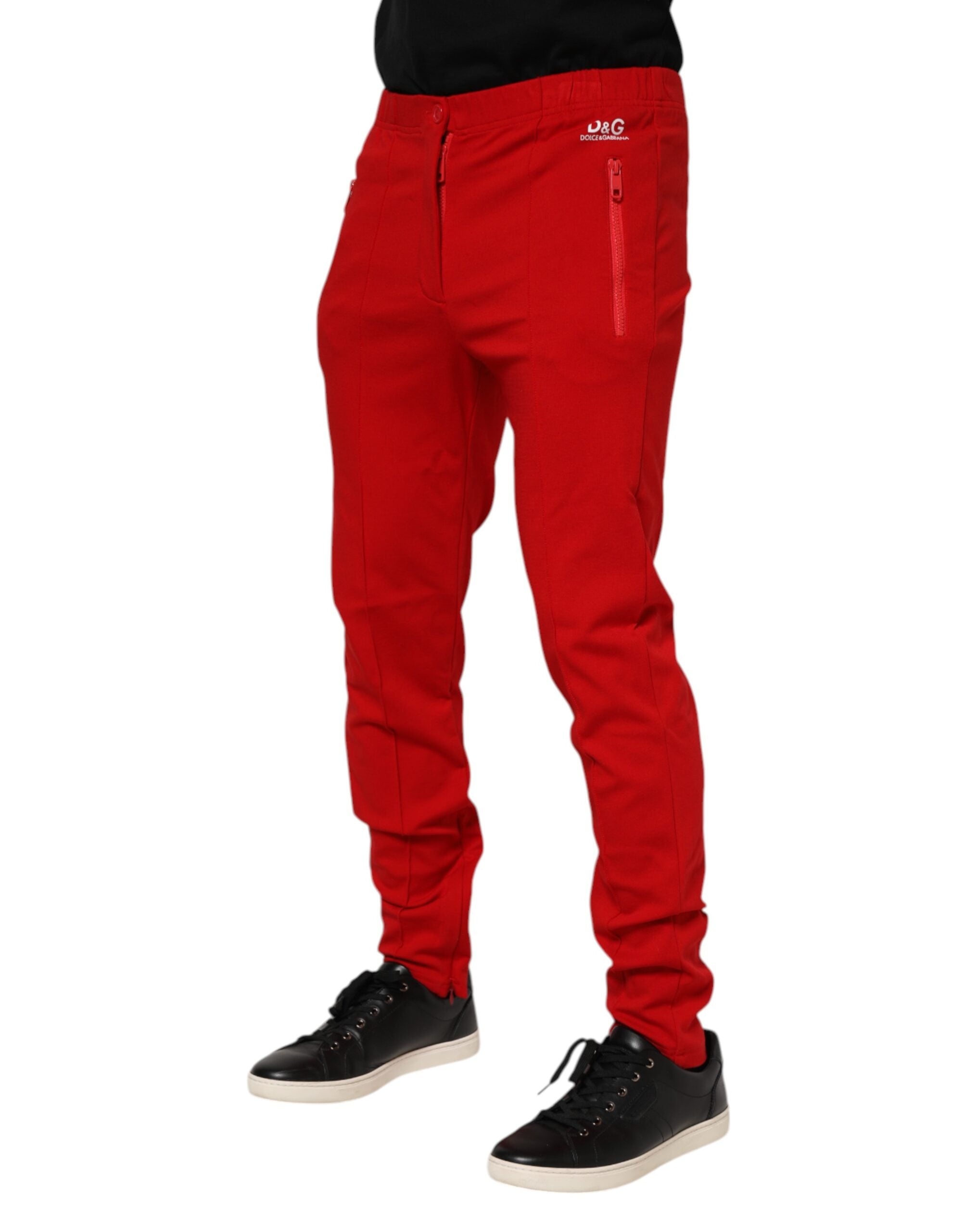 Pantalones deportivos Dolce & Gabbana con logo de viscosa roja para hombre-3