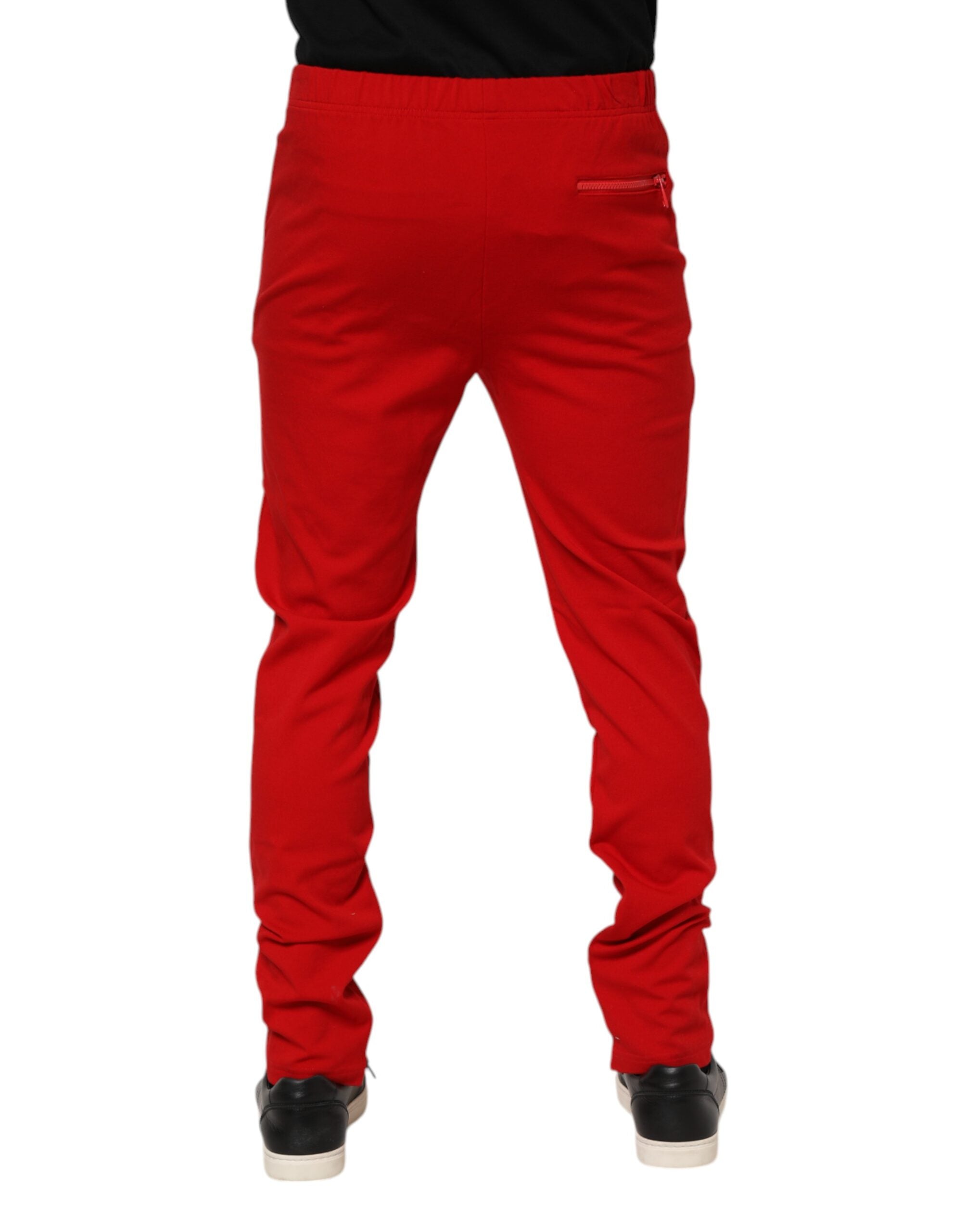 Pantalones deportivos Dolce & Gabbana con logo de viscosa roja para hombre-4