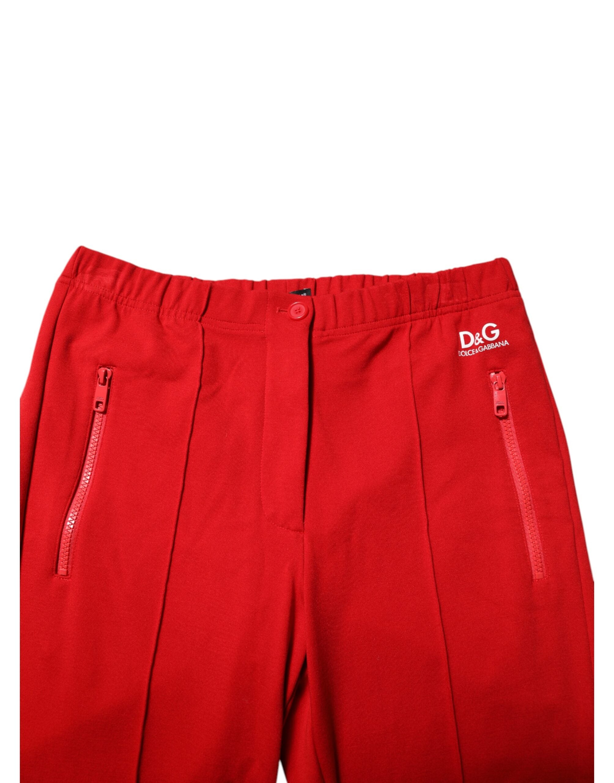 Pantalones deportivos Dolce & Gabbana con logo de viscosa roja para hombre-5