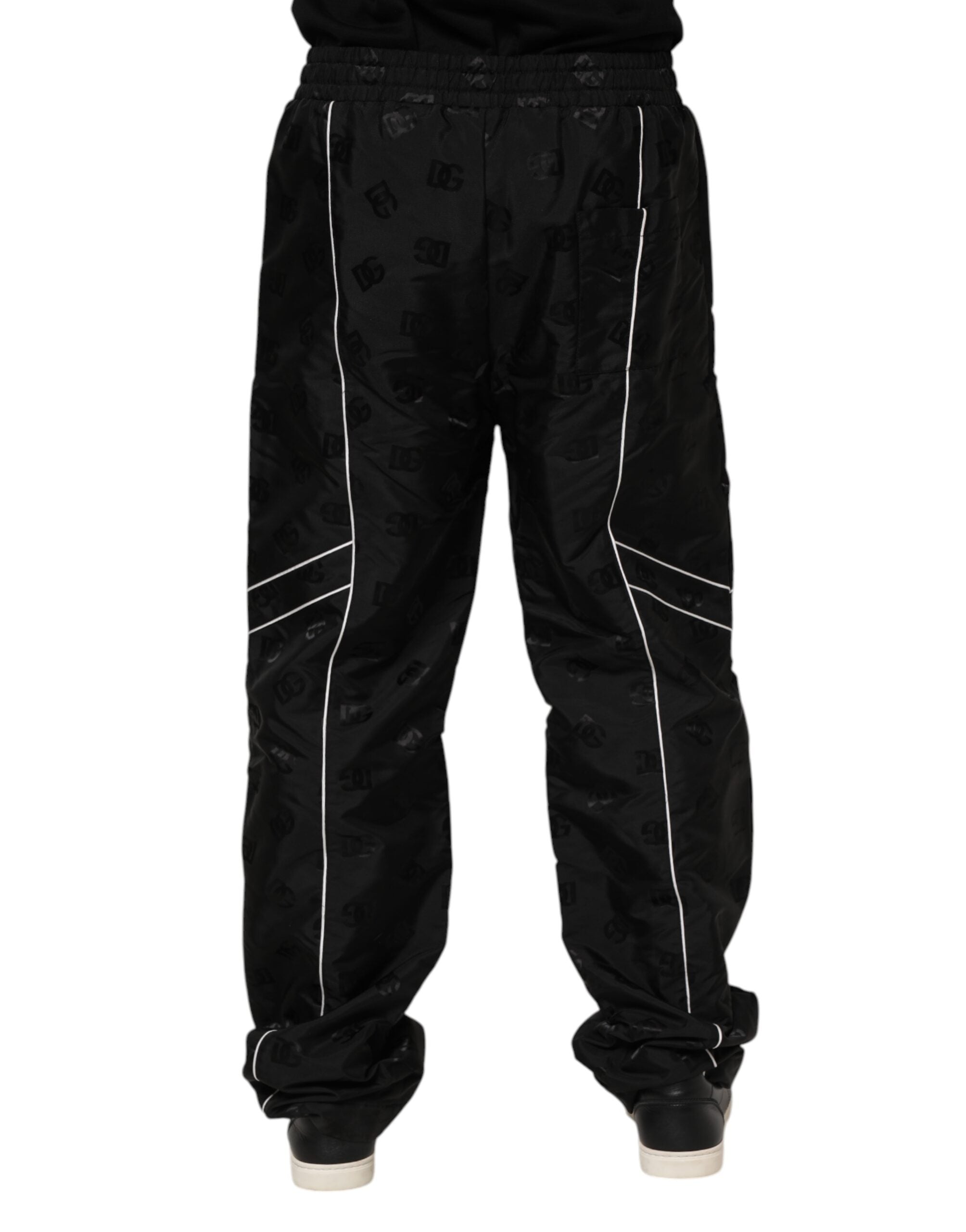 Dolce & Gabbana Schwarze gerade Baumwoll-Jogger-Sweatpants Hose-4