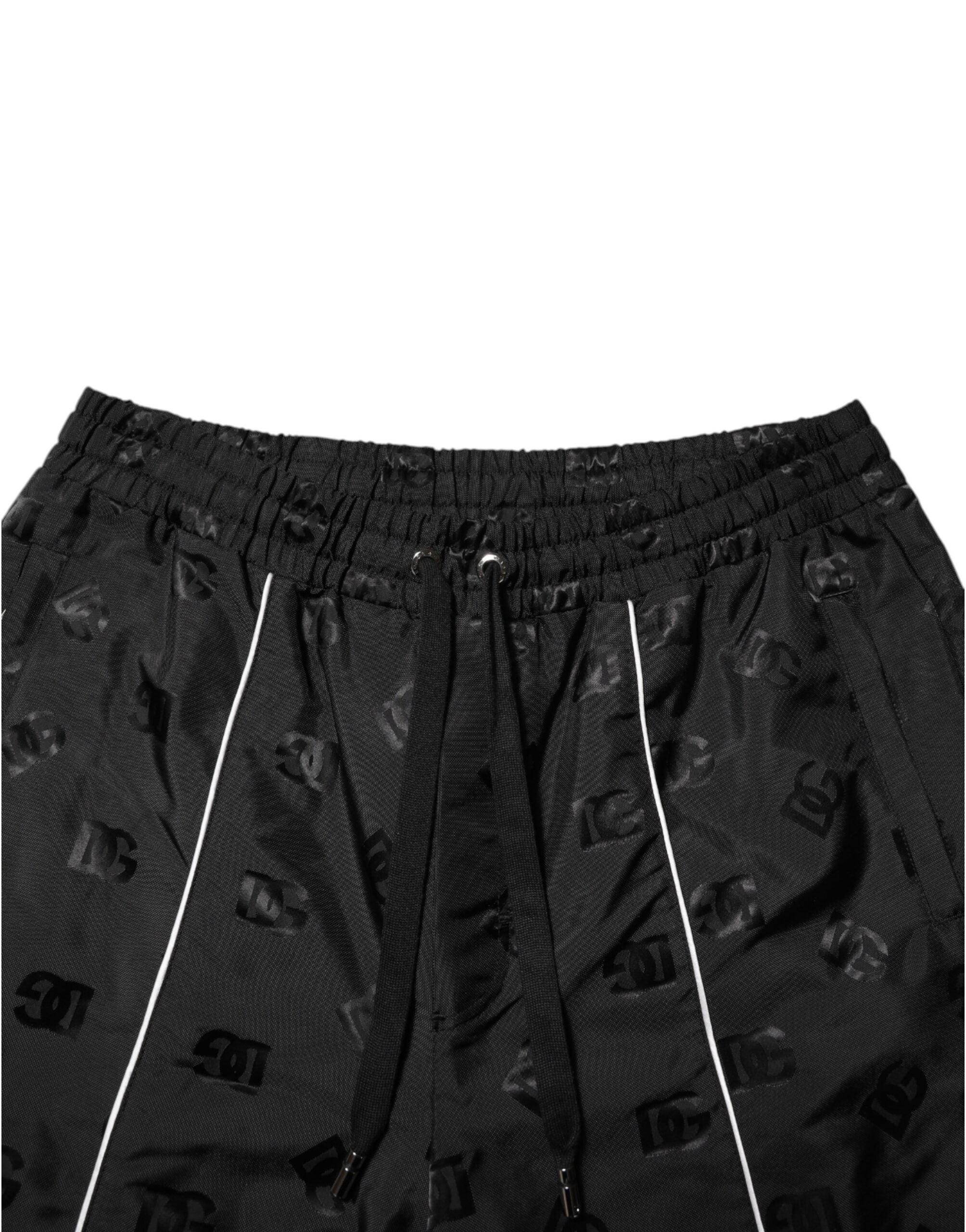 Dolce & Gabbana Schwarze gerade Baumwoll-Jogger-Sweatpants Hose-5
