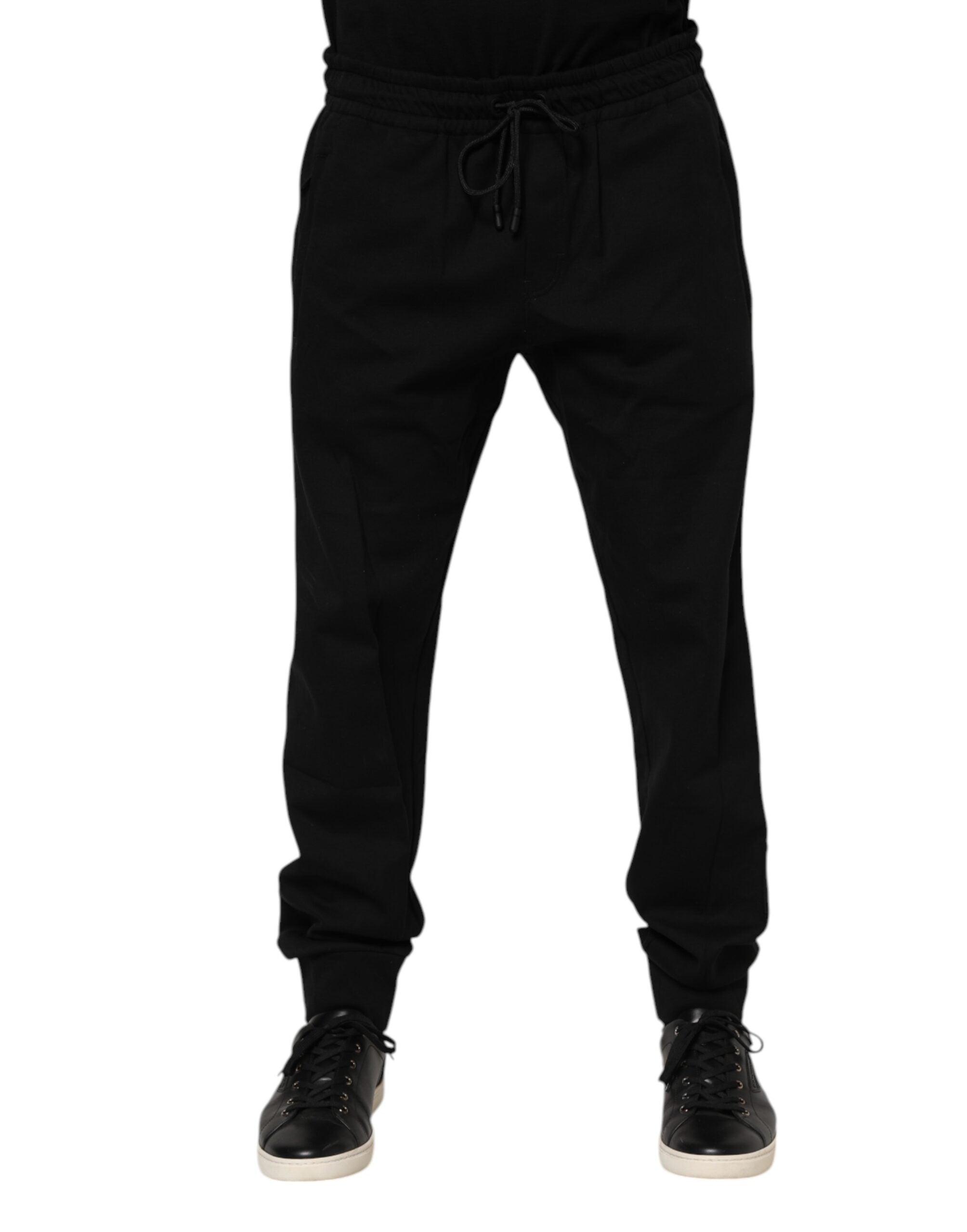 Dolce & Gabbana Schwarz Baumwolle Männer Jogger Sweatpants Hosen-2