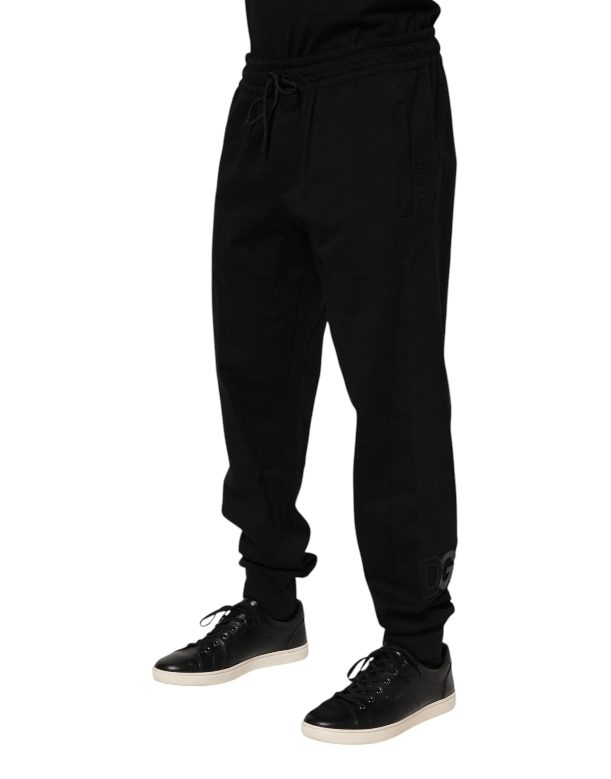 Dolce & Gabbana Schwarz Baumwolle Männer Jogger Sweatpants Hosen-3