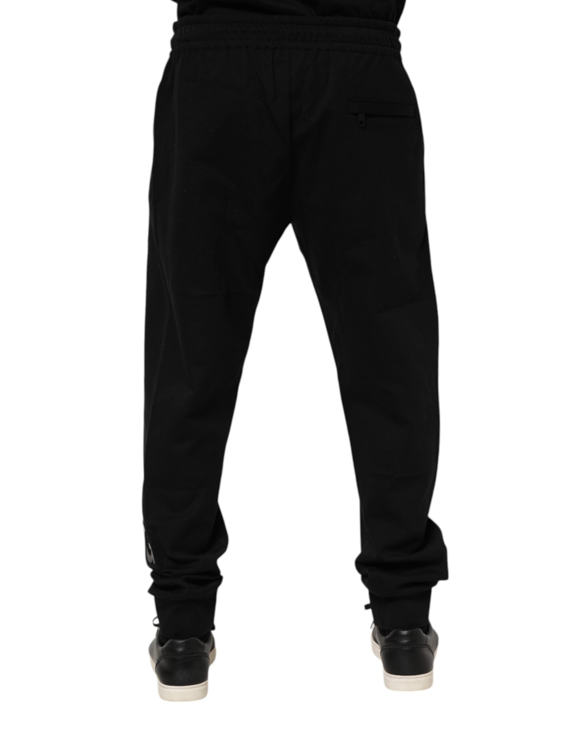 Dolce & Gabbana Schwarz Baumwolle Männer Jogger Sweatpants Hosen-4