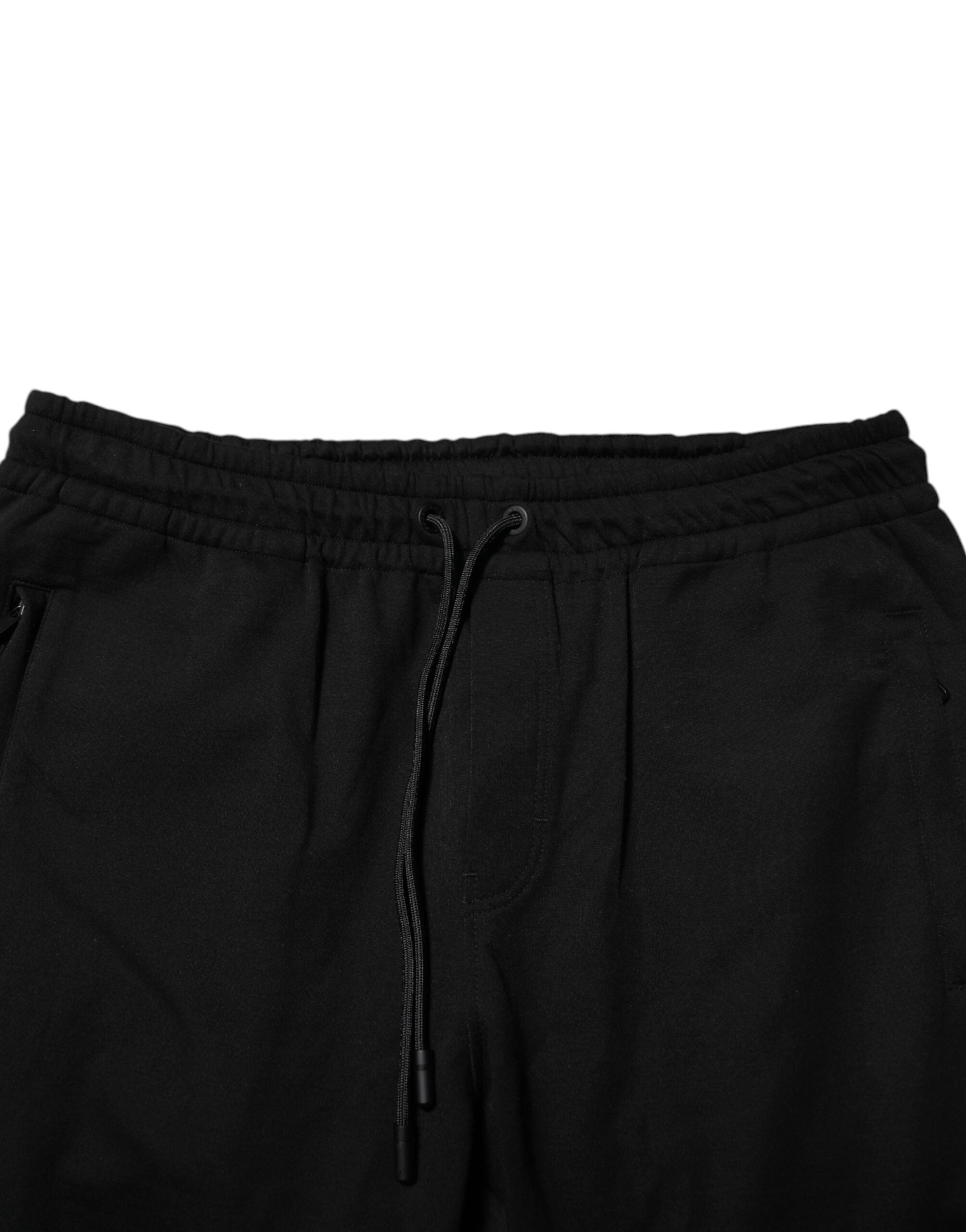 Dolce & Gabbana Schwarz Baumwolle Männer Jogger Sweatpants Hosen-5