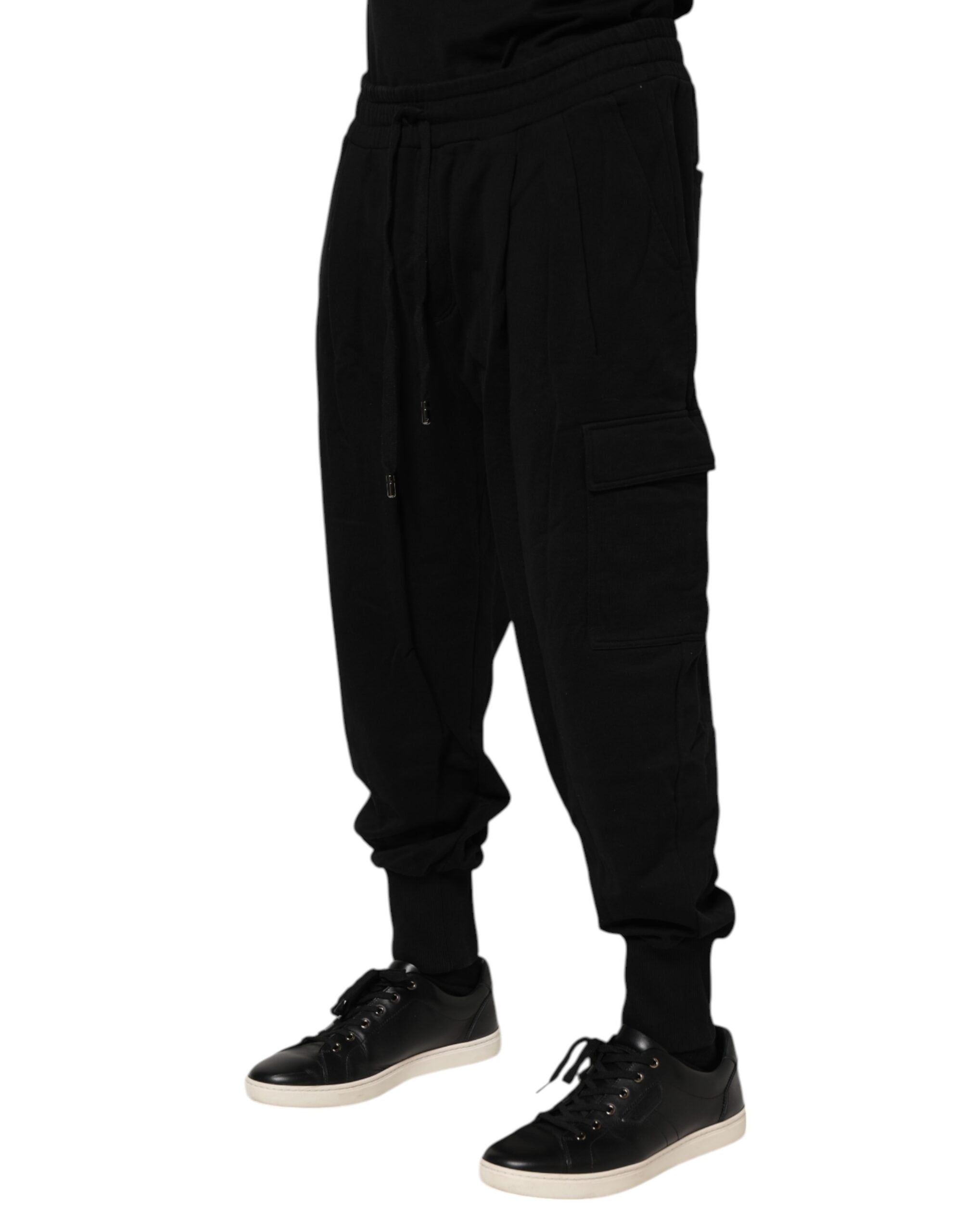 Dolce & Gabbana Black Cotton Logo Jogger Sweatpants-3