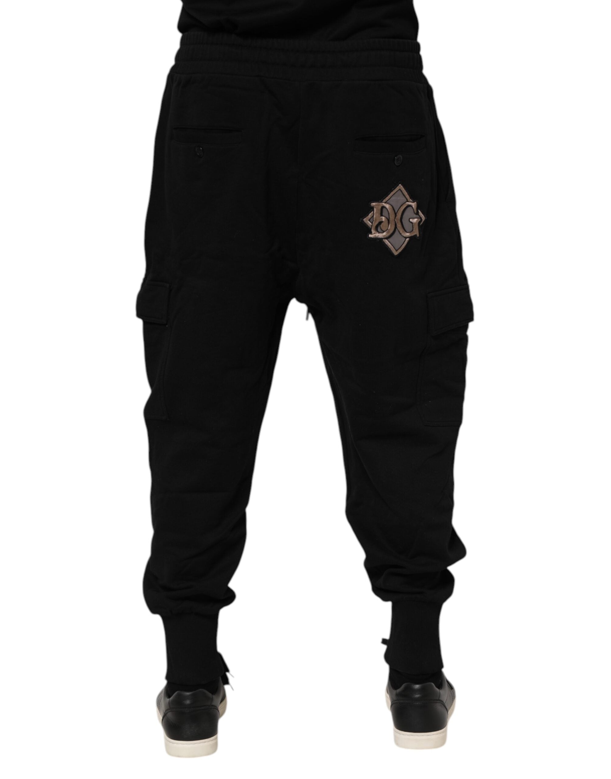 Dolce & Gabbana Black Cotton Logo Jogger Sweatpants-4