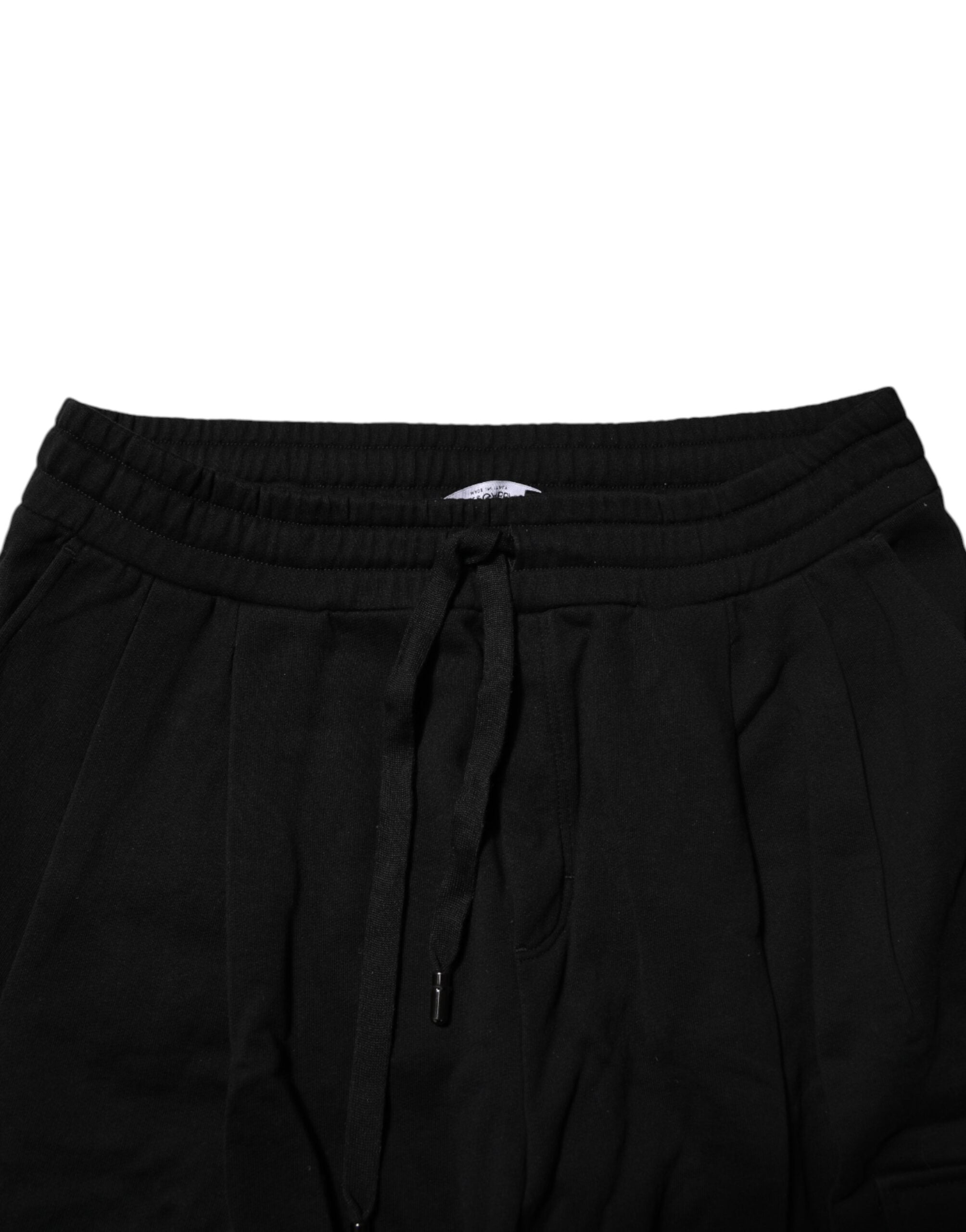 Dolce & Gabbana Black Cotton Logo Jogger Sweatpants-5