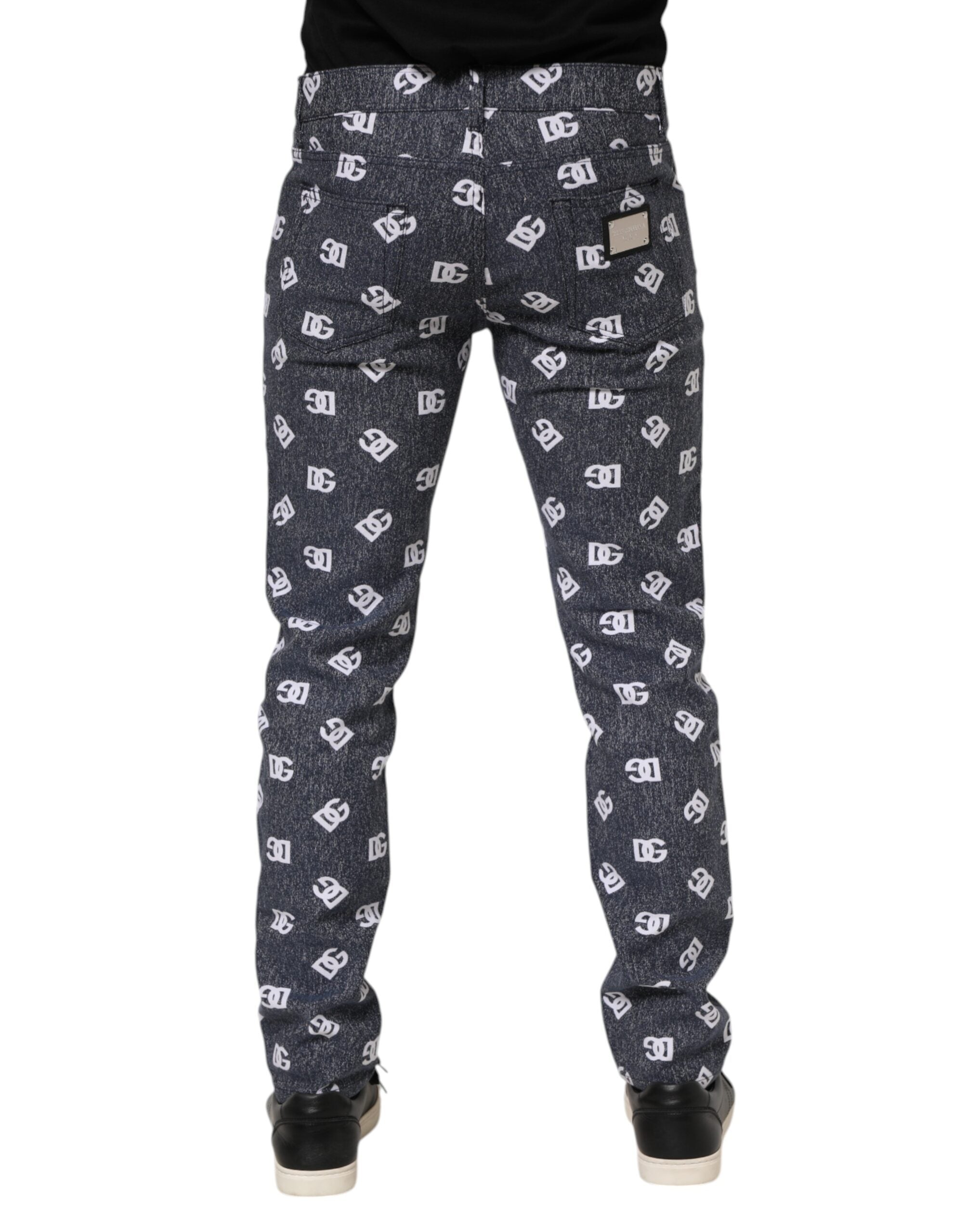 Dolce & Gabbana Dark Grey Logo Cotton Skinny Slim Denim Jeans-4