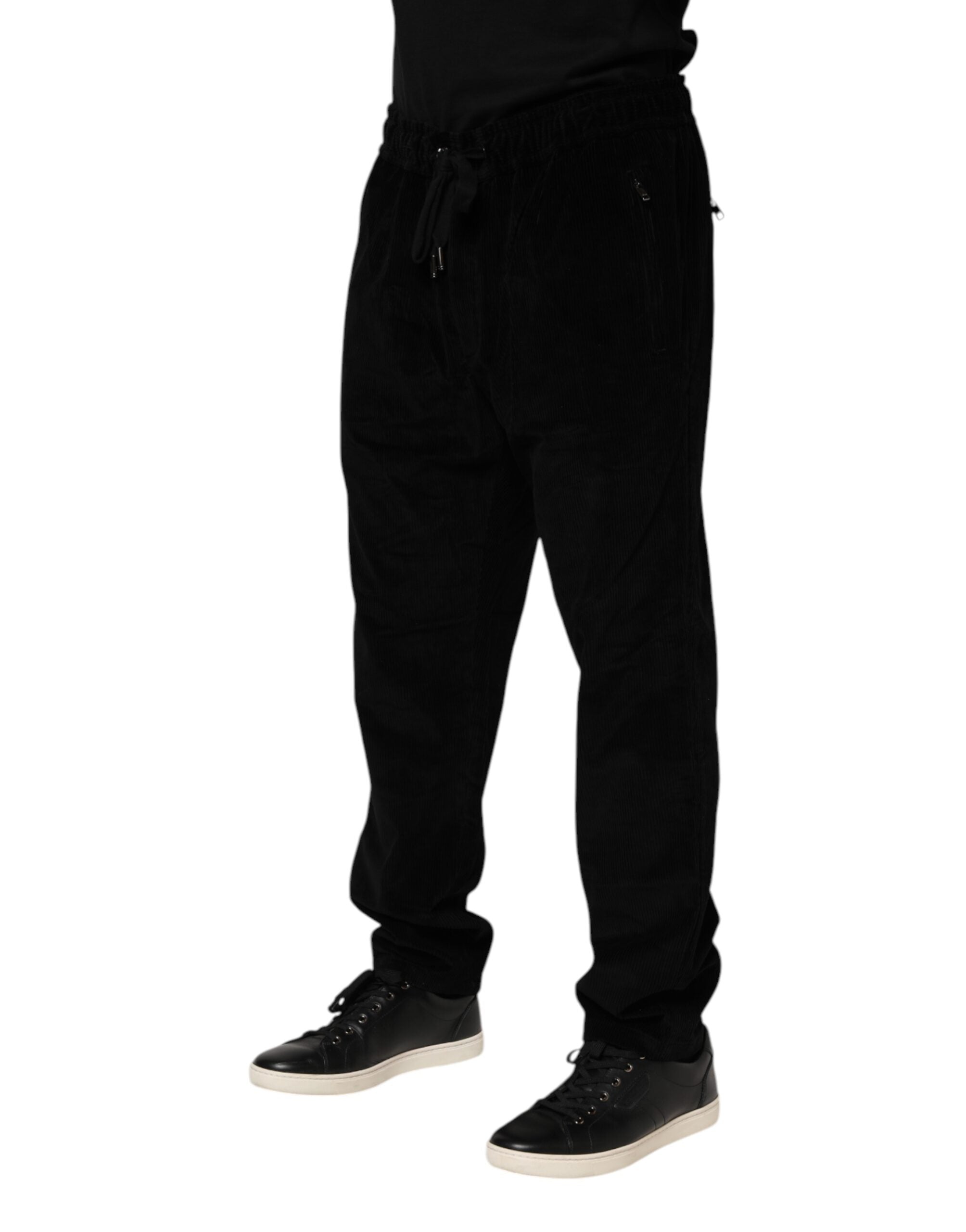 Dolce & Gabbana Schwarz Baumwolle Männer Jogger Sweatpants Hosen-3