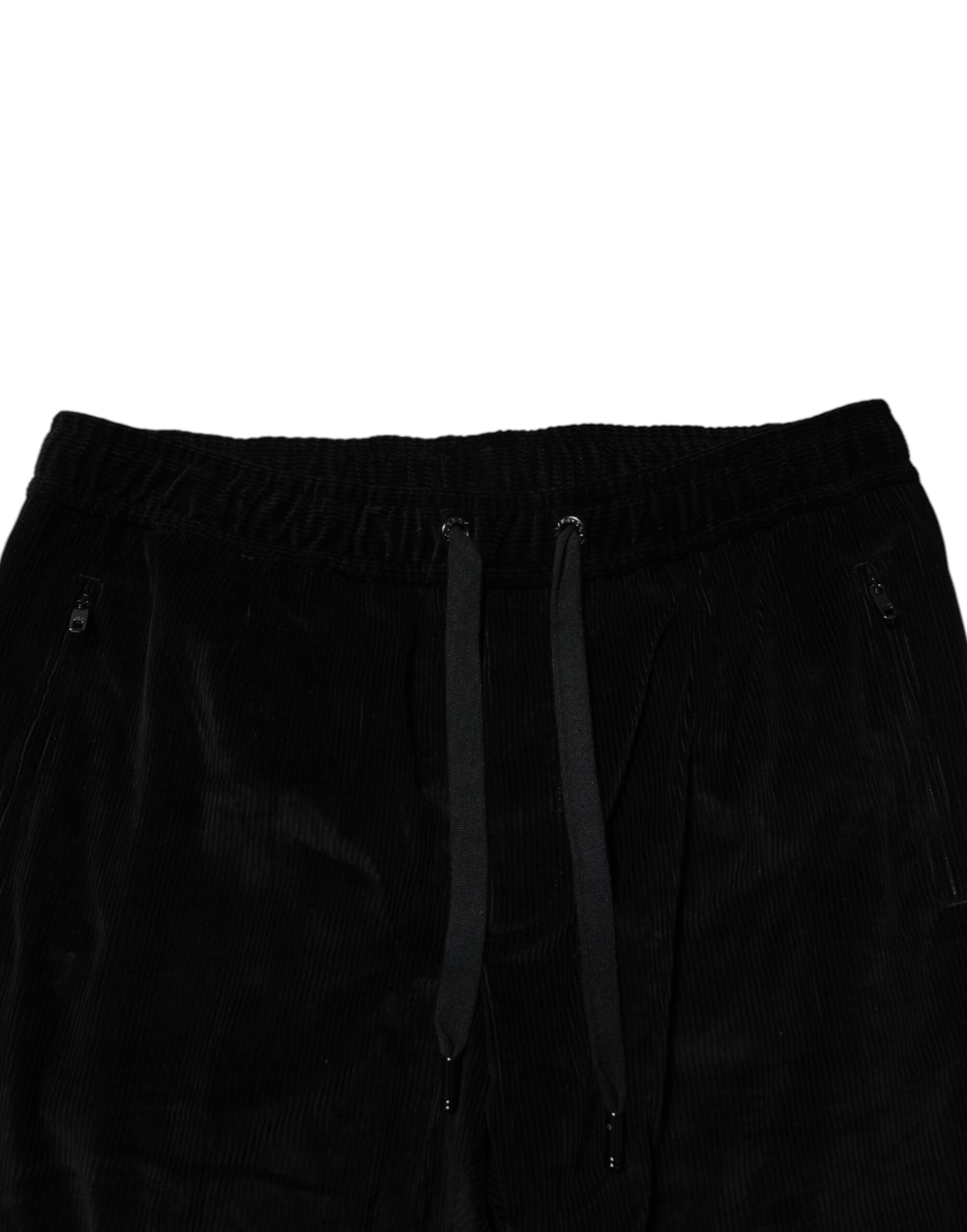 Dolce & Gabbana Schwarz Baumwolle Männer Jogger Sweatpants Hosen-5